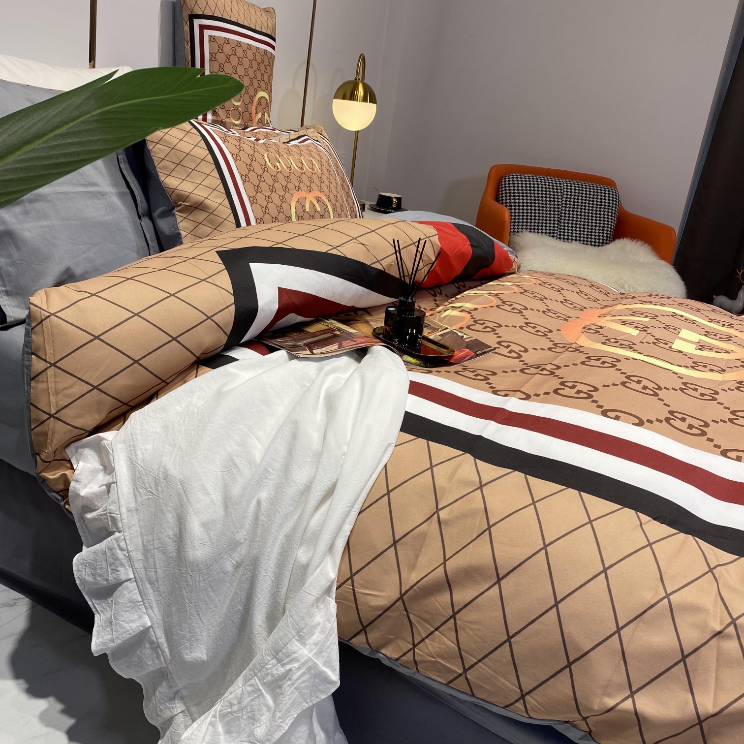 [TOP] GUCCI Cotton GG Printing Four-piece Set