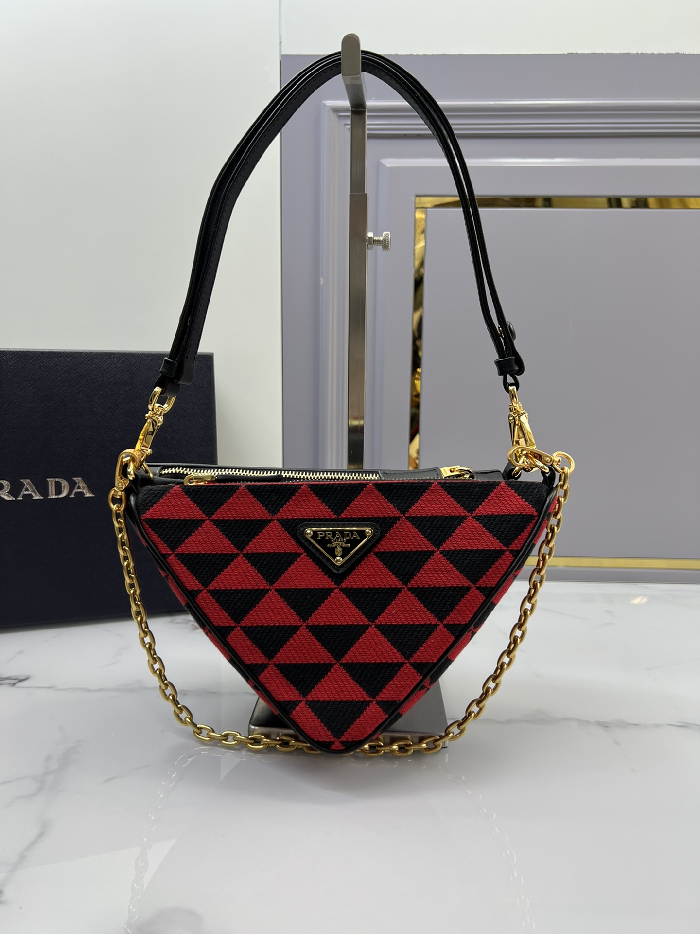 [TOP] PRADA New Gemini Pack Triangle Bag 23x25x5 cm - 4 Colors