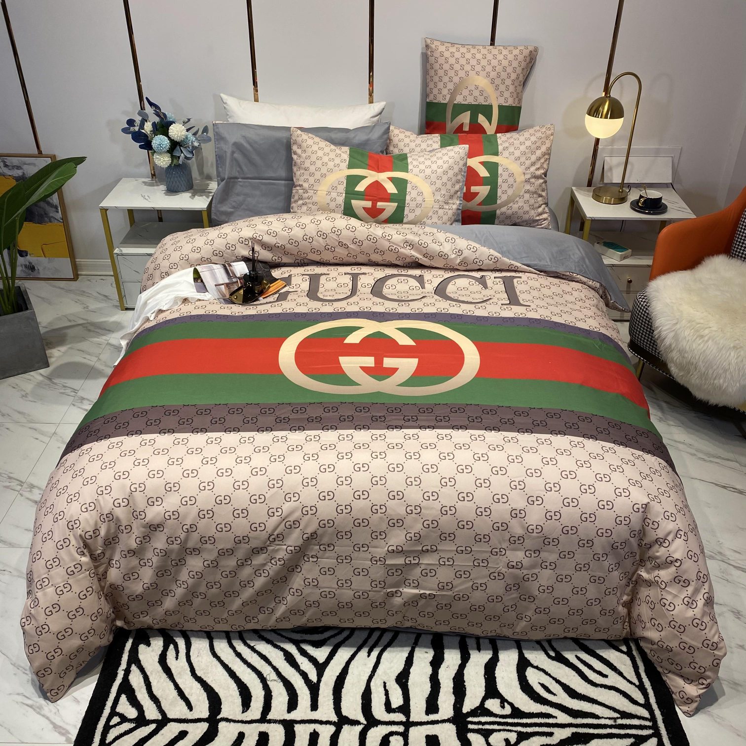 [TOP] GUCCI Cotton GG Printing Four-piece Set - 2 Colors