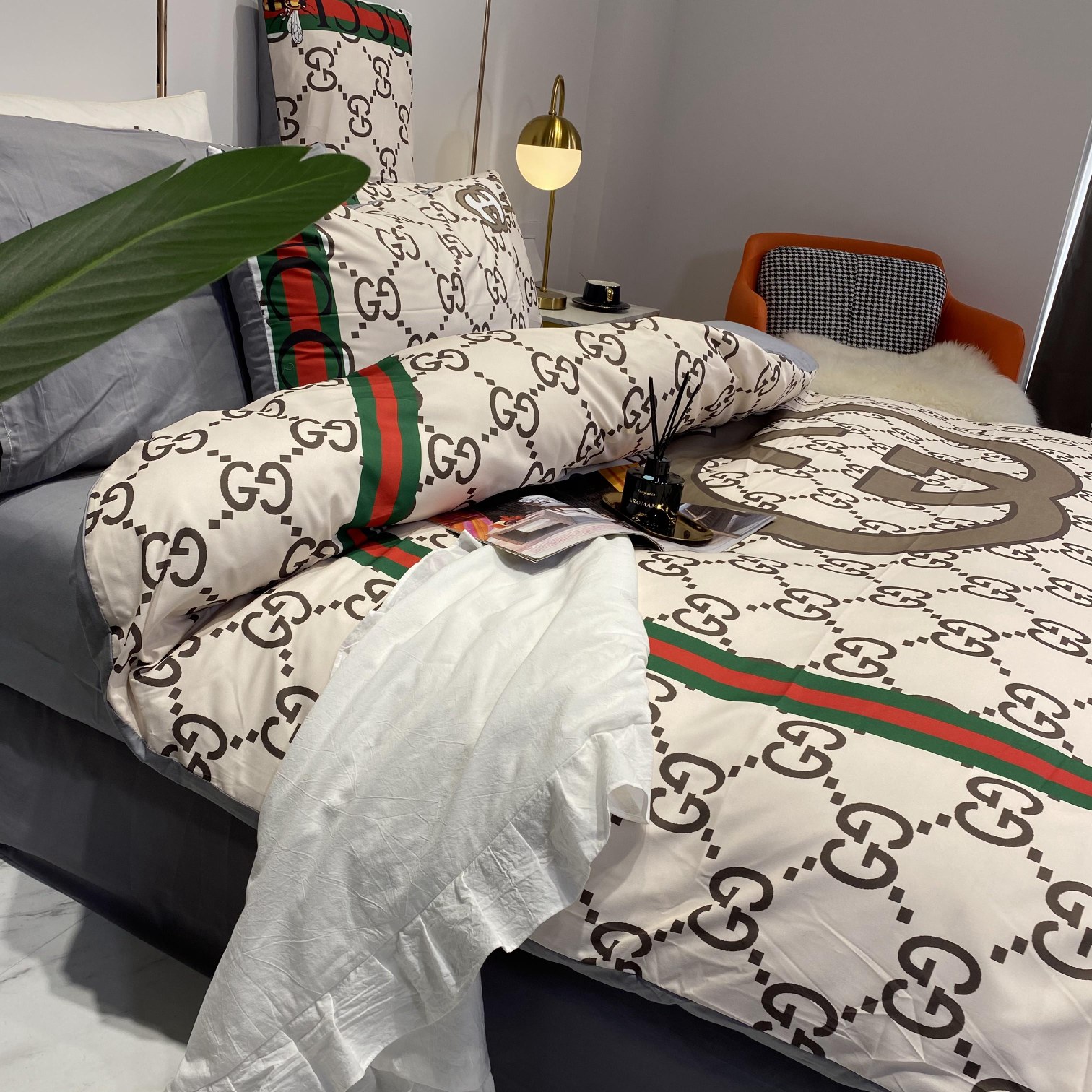 [TOP] GUCCI Cotton GG Printing Four-piece Set