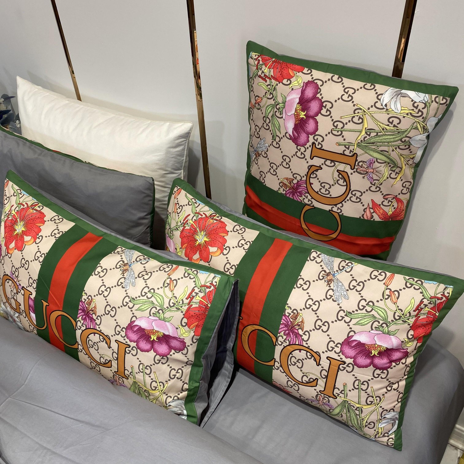 [TOP] GUCCI Cotton Flowers Printing Four-piece Set