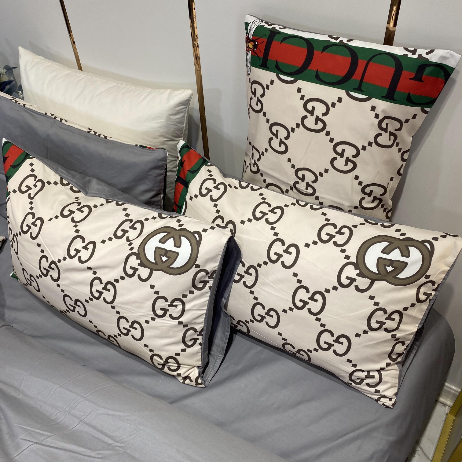 [TOP] GUCCI Cotton GG Printing Four-piece Set