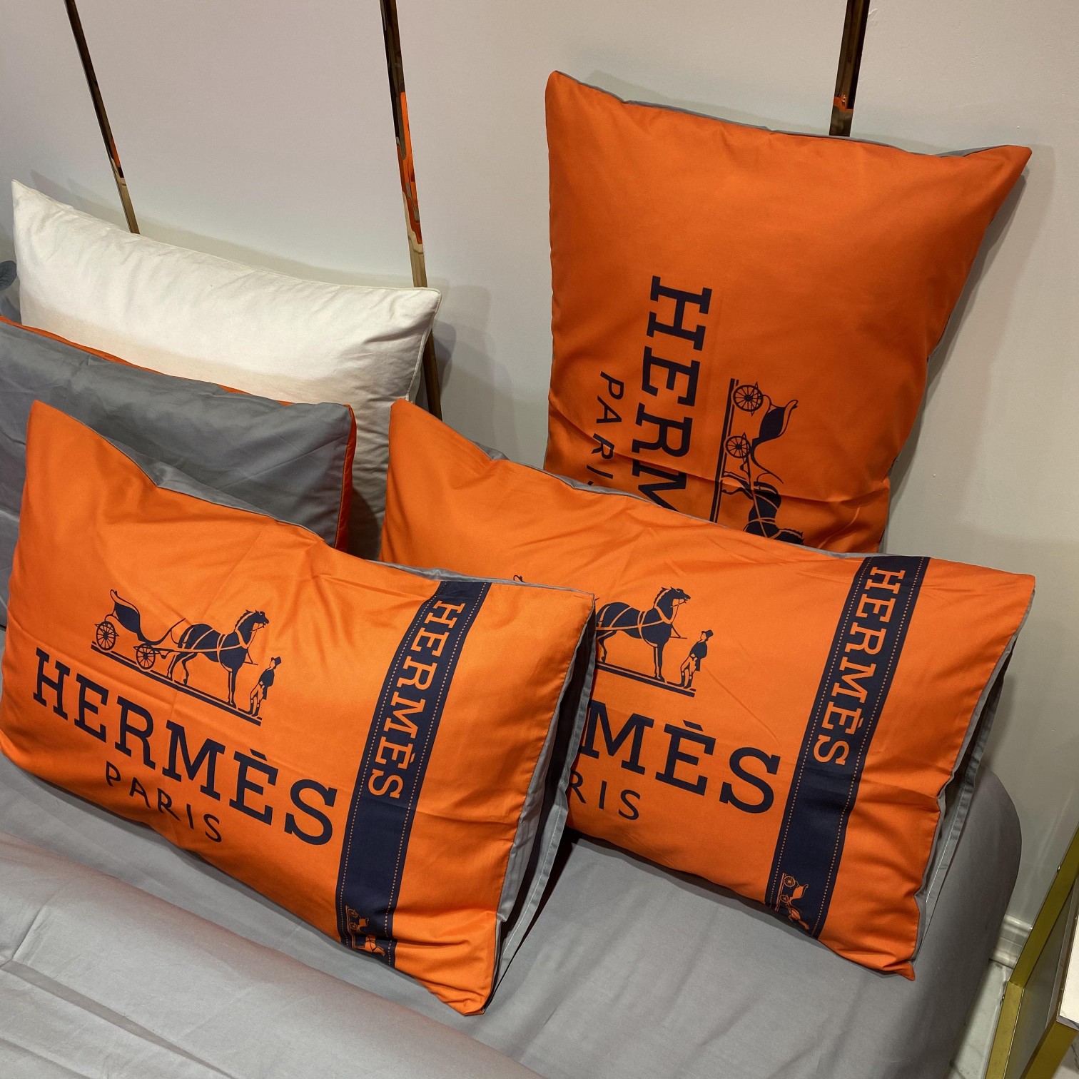 [TOP] HERMES Cotton Printing Four-piece Set