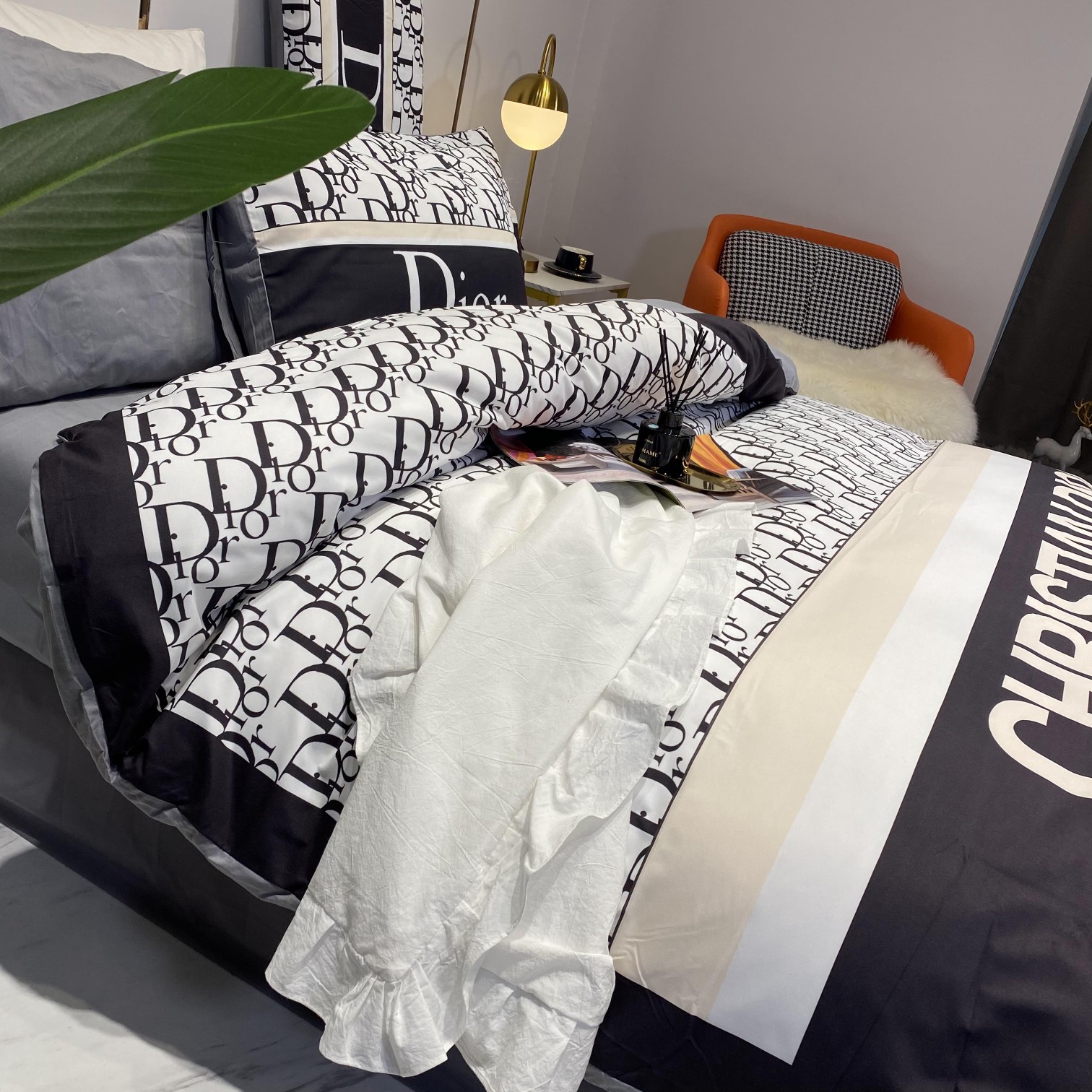 [TOP] Christian Dior Cotton Printing Four-piece Set