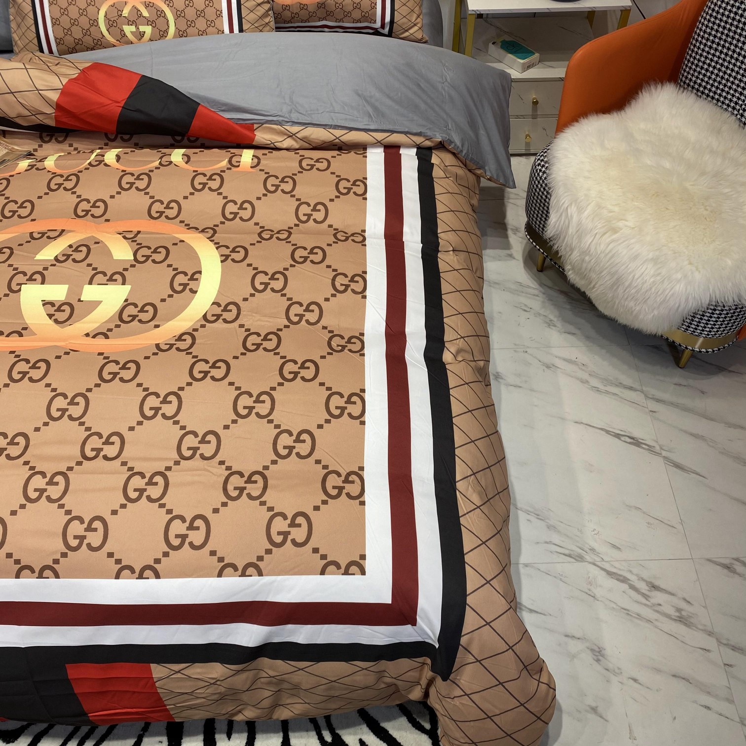 [TOP] GUCCI Cotton GG Printing Four-piece Set