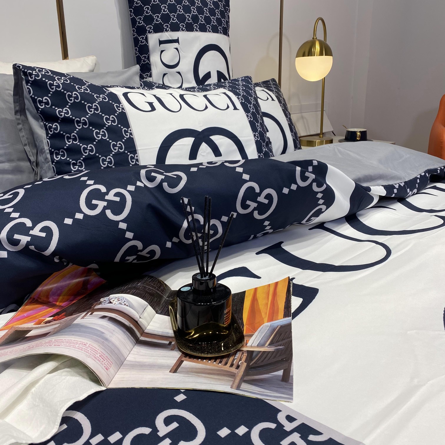 [TOP] GUCCI Cotton GG Printing Four-piece Set