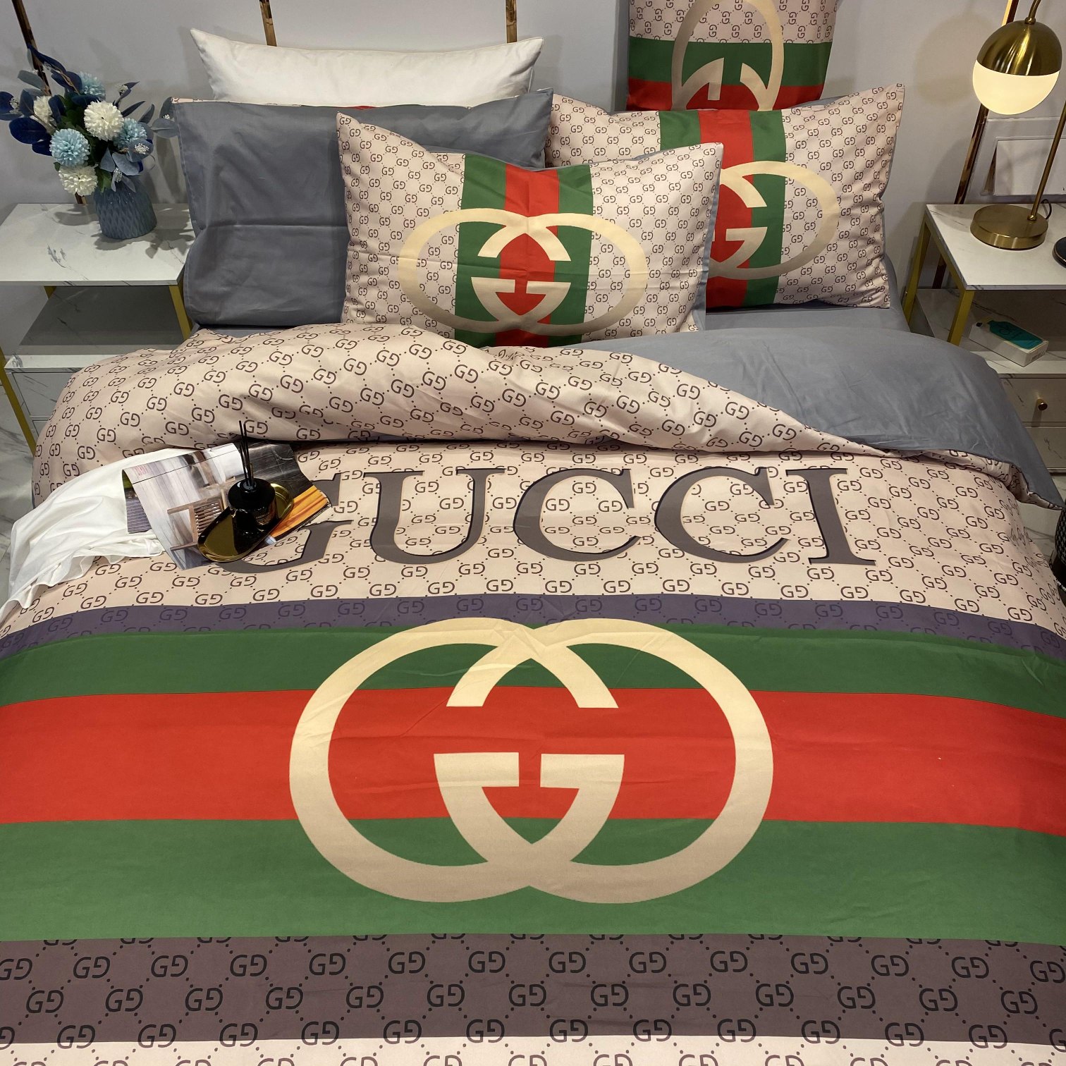 [TOP] GUCCI Cotton GG Printing Four-piece Set - 2 Colors