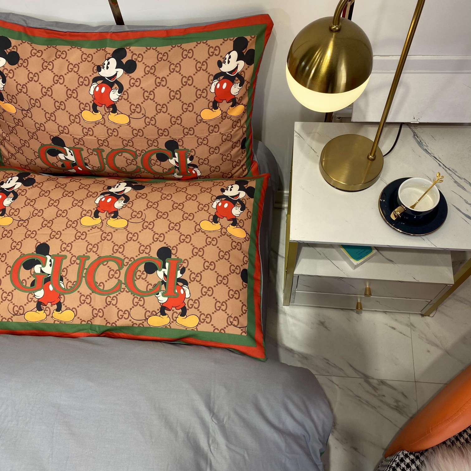 [TOP] GUCCI Cotton GG Mickey Printing Four-piece Set