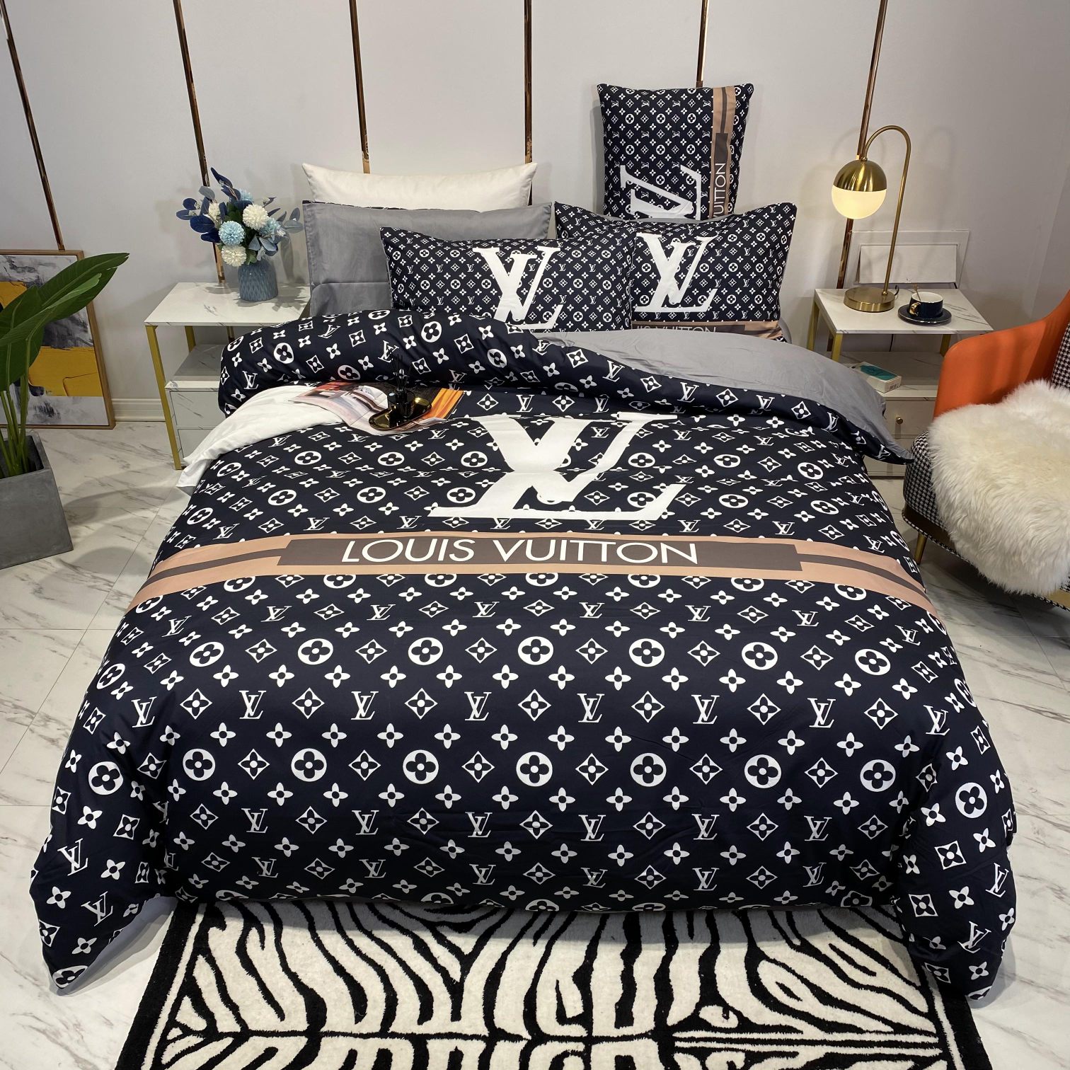 [TOP] Louis Vuitton LV Cotton Printing Four-piece Set - 3 Colors
