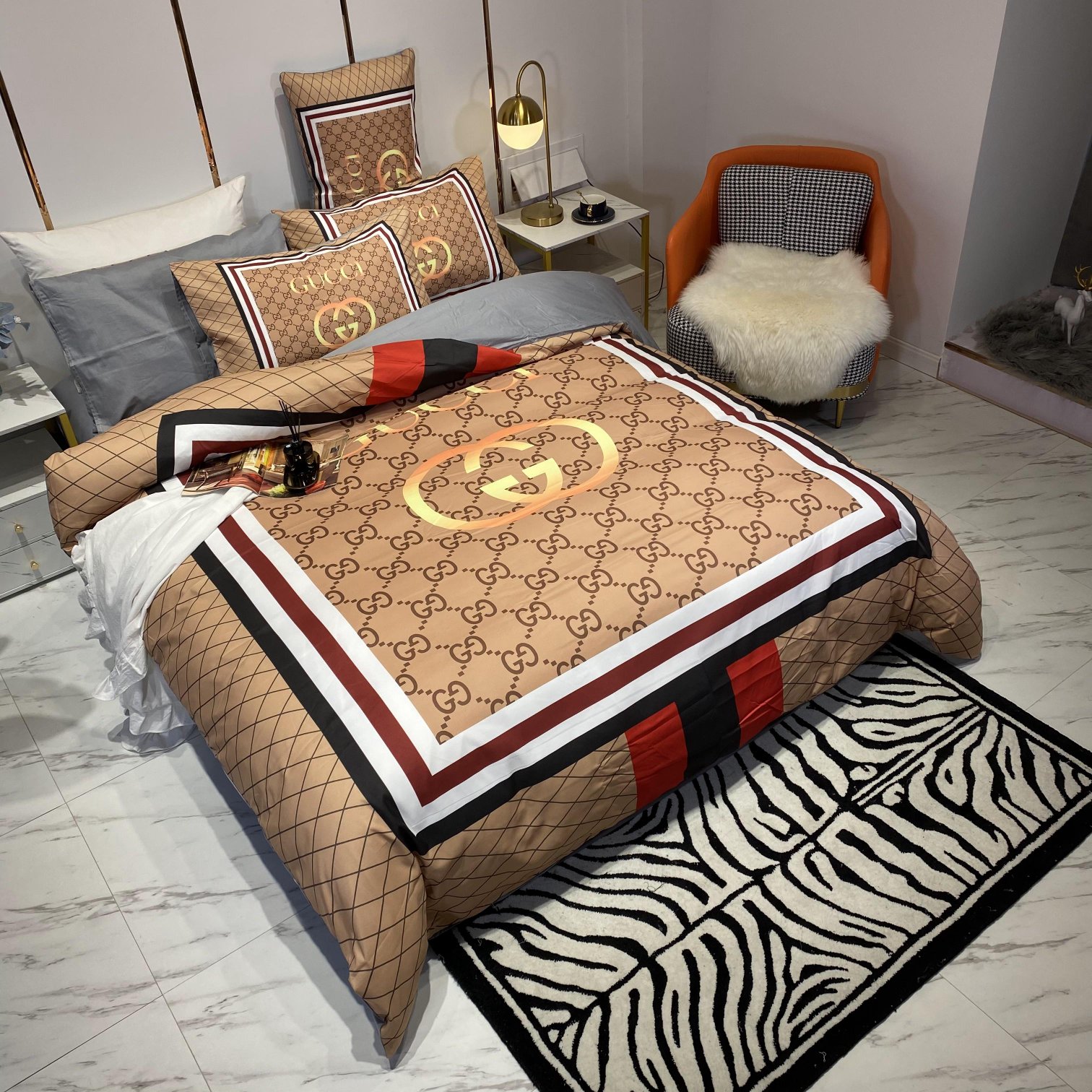 [TOP] GUCCI Cotton GG Printing Four-piece Set