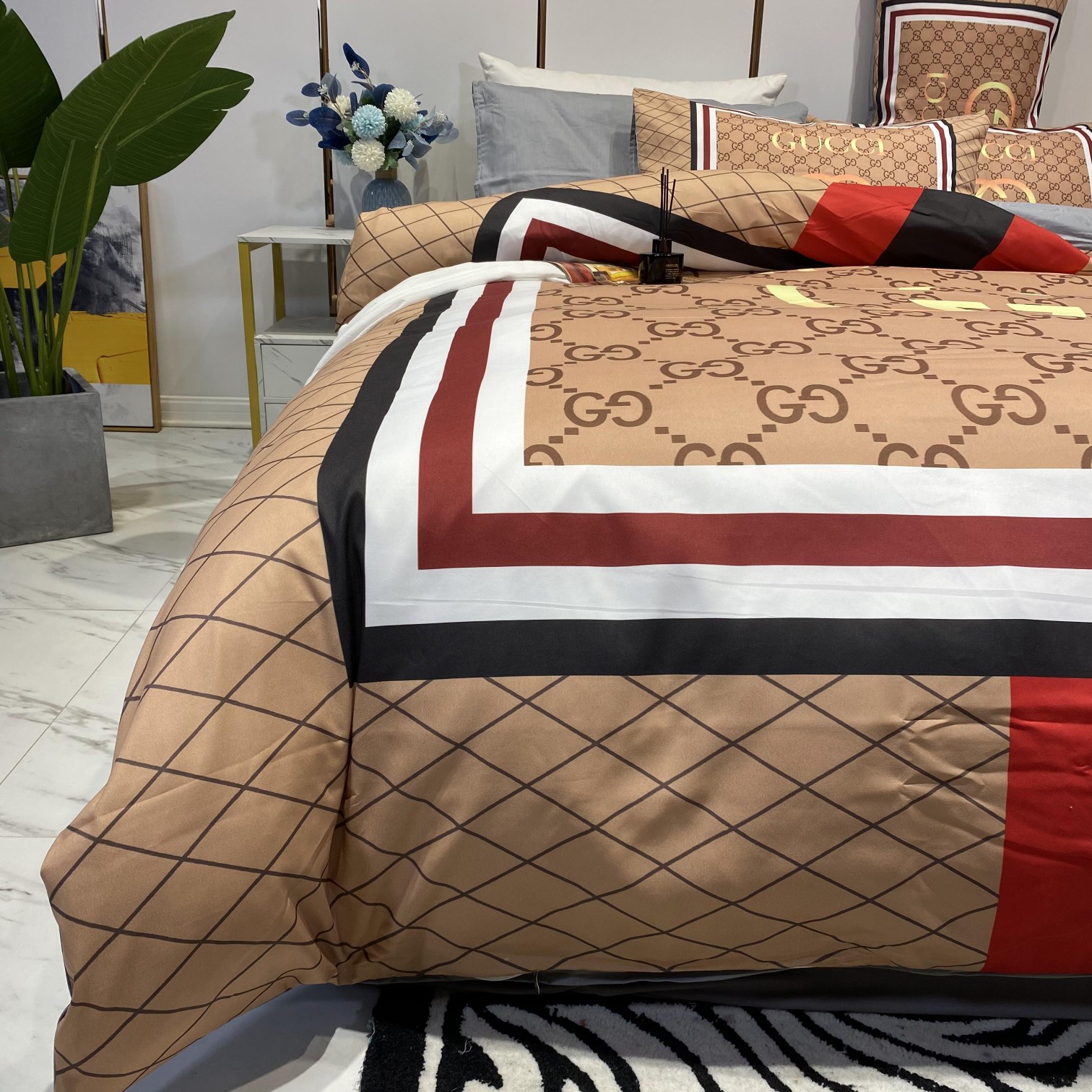 [TOP] GUCCI Cotton GG Printing Four-piece Set