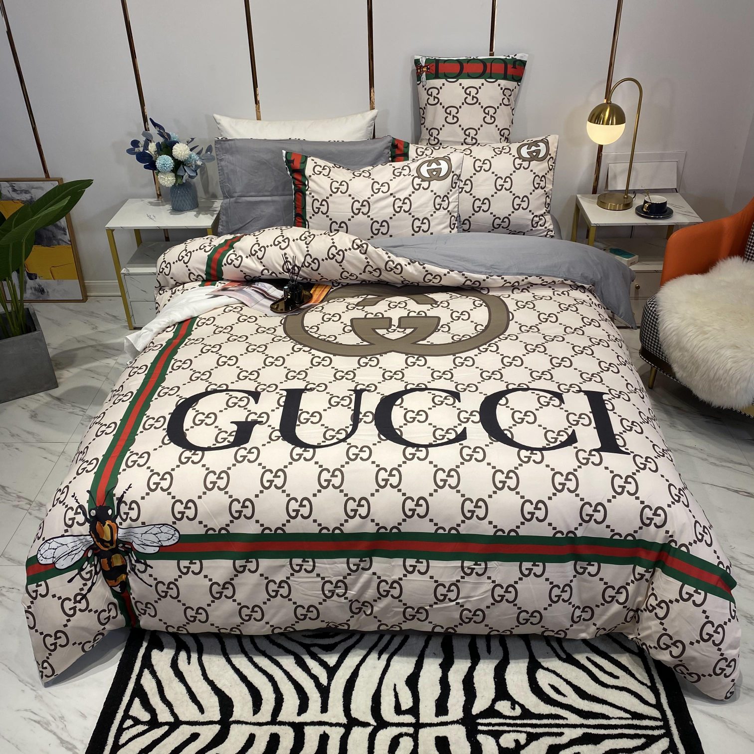 [TOP] GUCCI Cotton GG Printing Four-piece Set