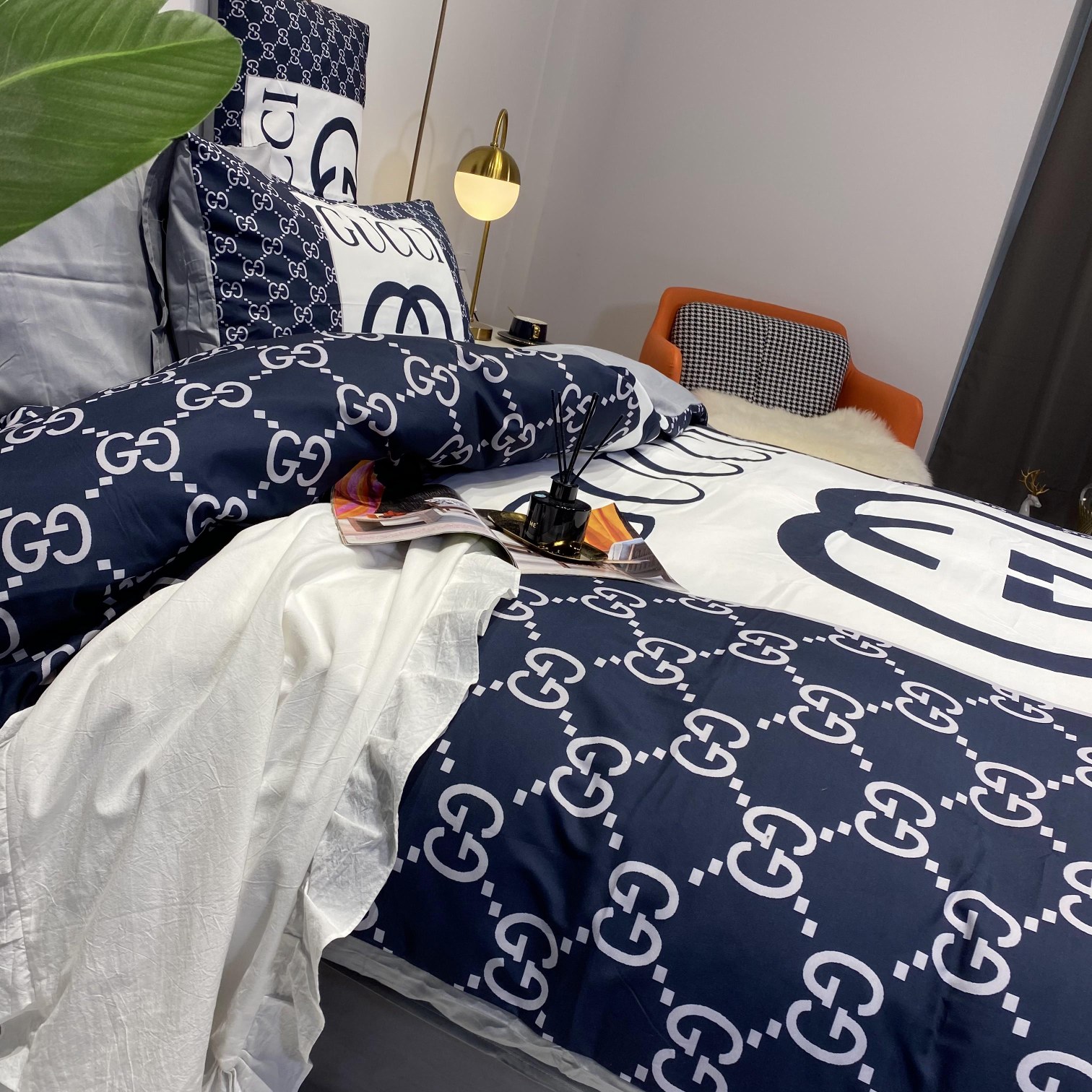 [TOP] GUCCI Cotton GG Printing Four-piece Set