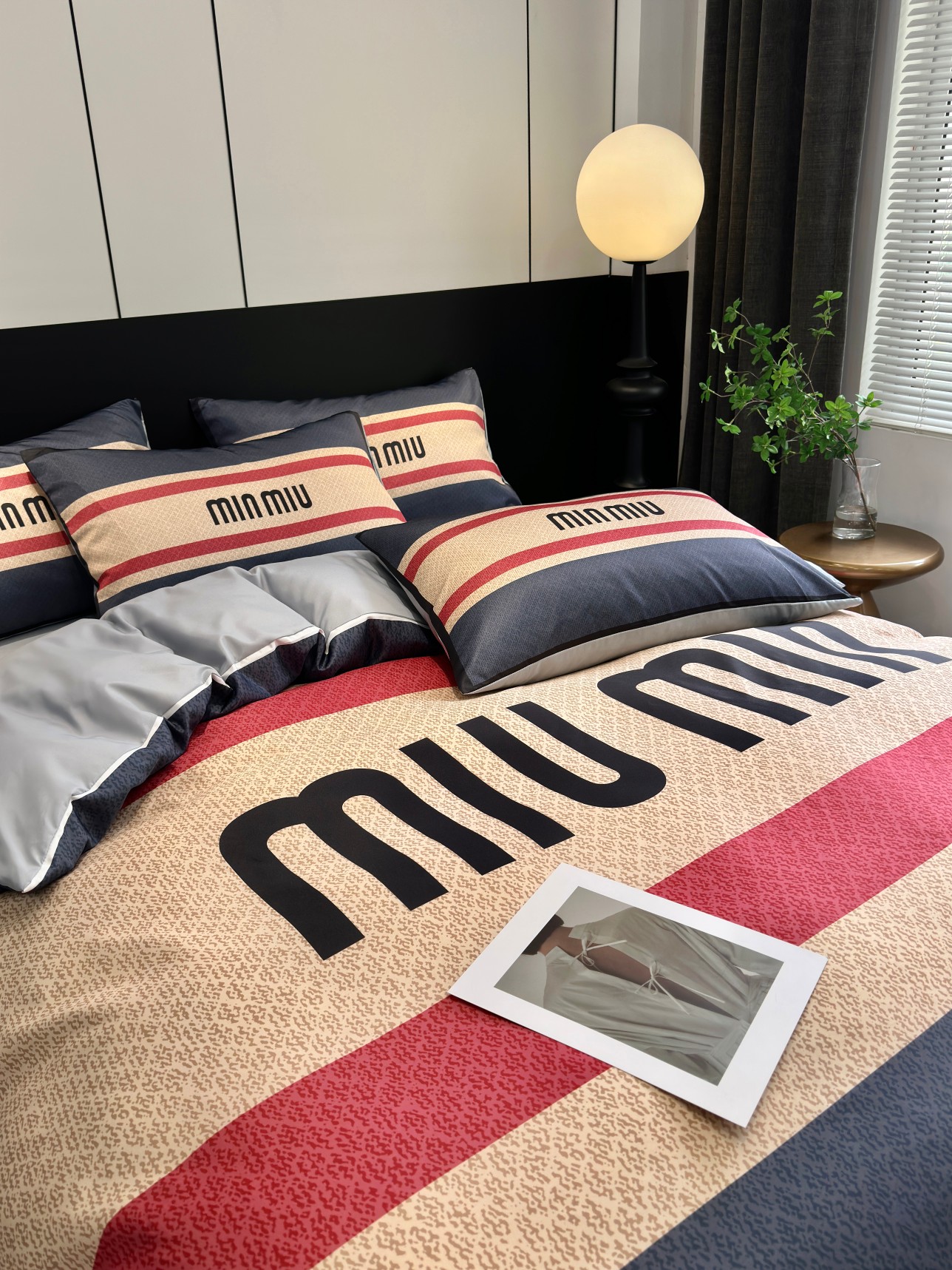 [TOP] Miu Miu Washed Silk Printing Four-piece Set