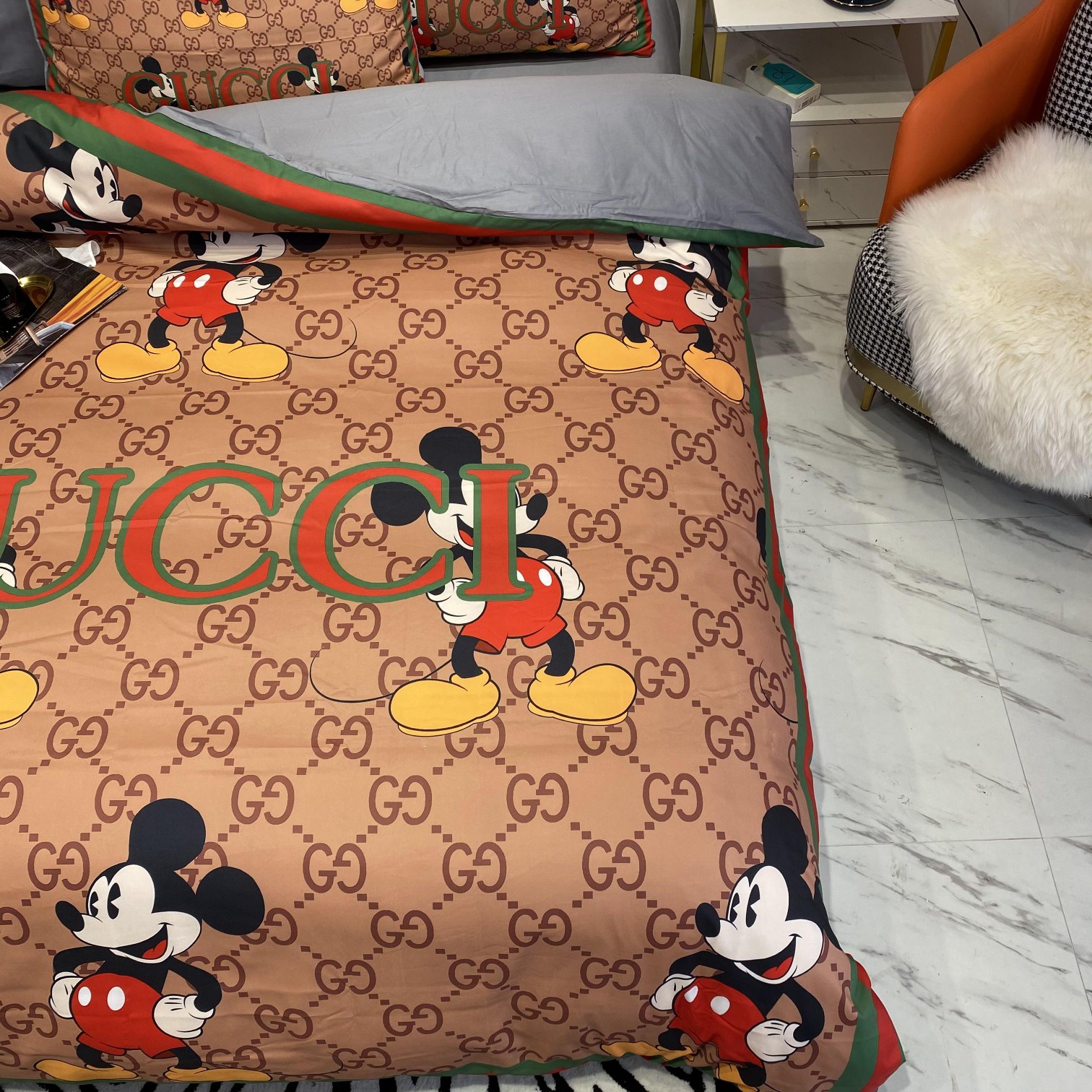[TOP] GUCCI Cotton GG Mickey Printing Four-piece Set