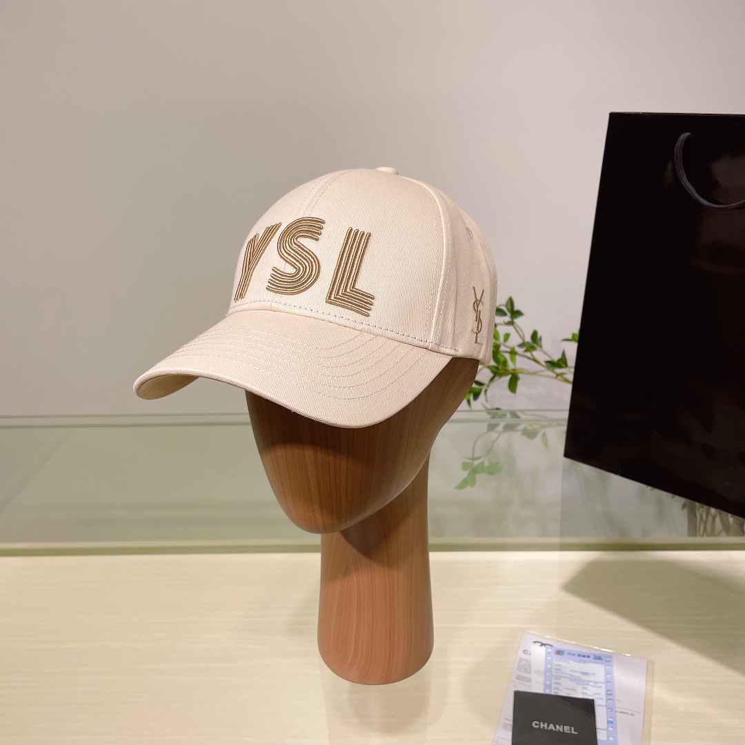 [TOP] Yves Saint Laurent YSL Embroidered Baseball Cap - 5 Colour