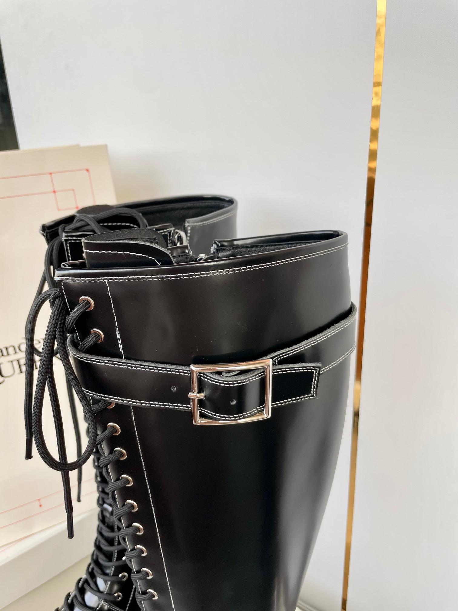 [TOP] Alexander McQueen Alexander Knight Boots In Sheepskin - 3 Colour