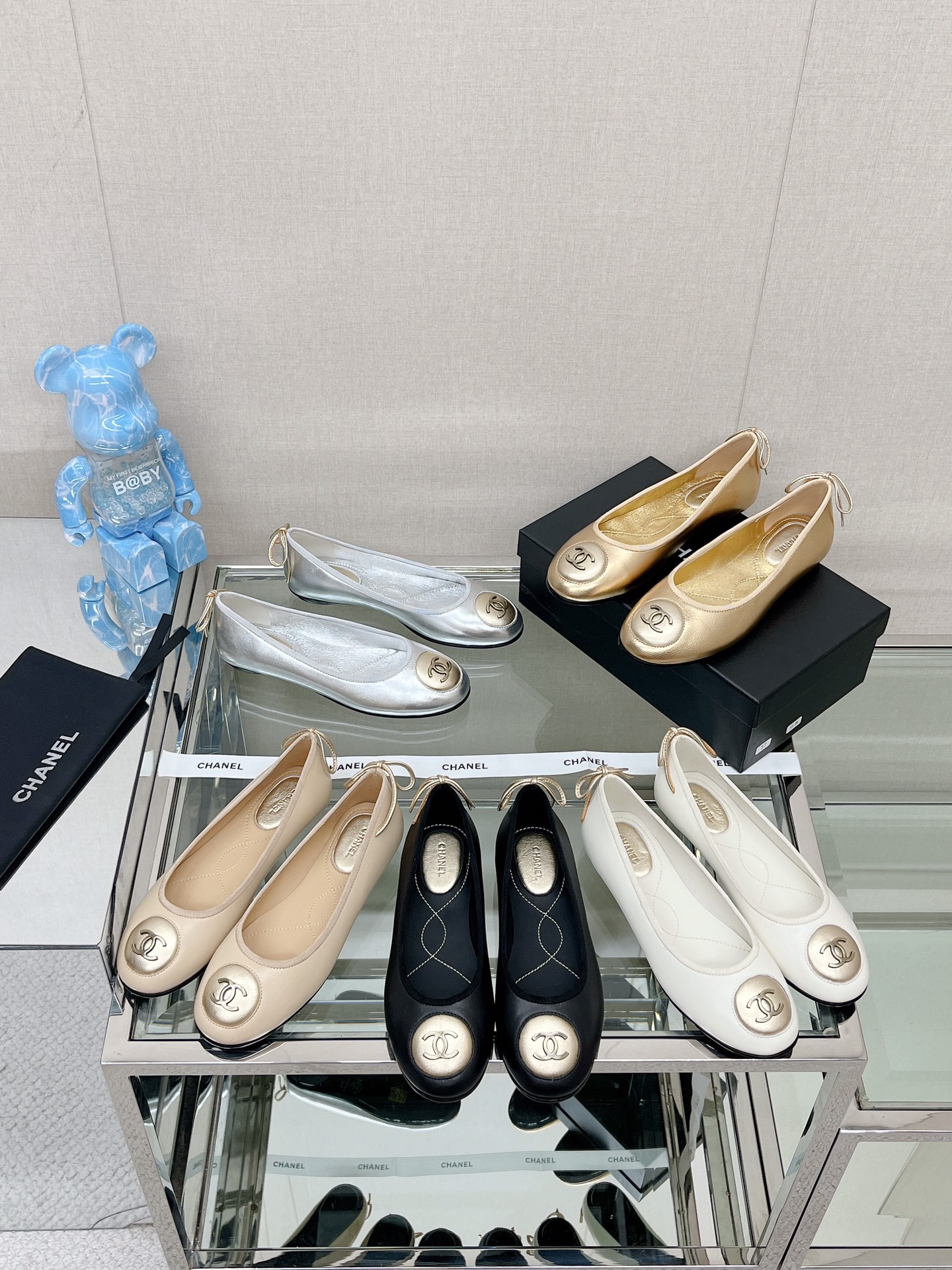 [TOP] CHANEL Round Label Ballet Single Shoes - 5 Colour