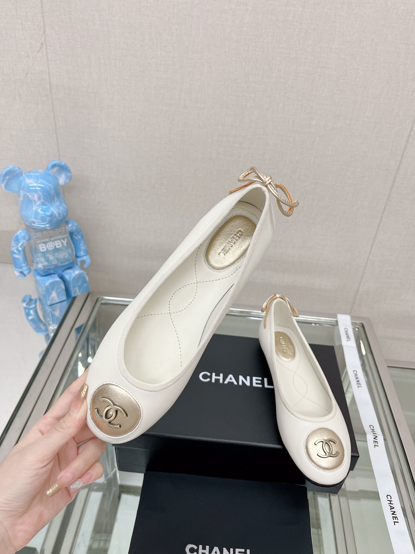 [TOP] CHANEL Round Label Ballet Single Shoes - 5 Colour