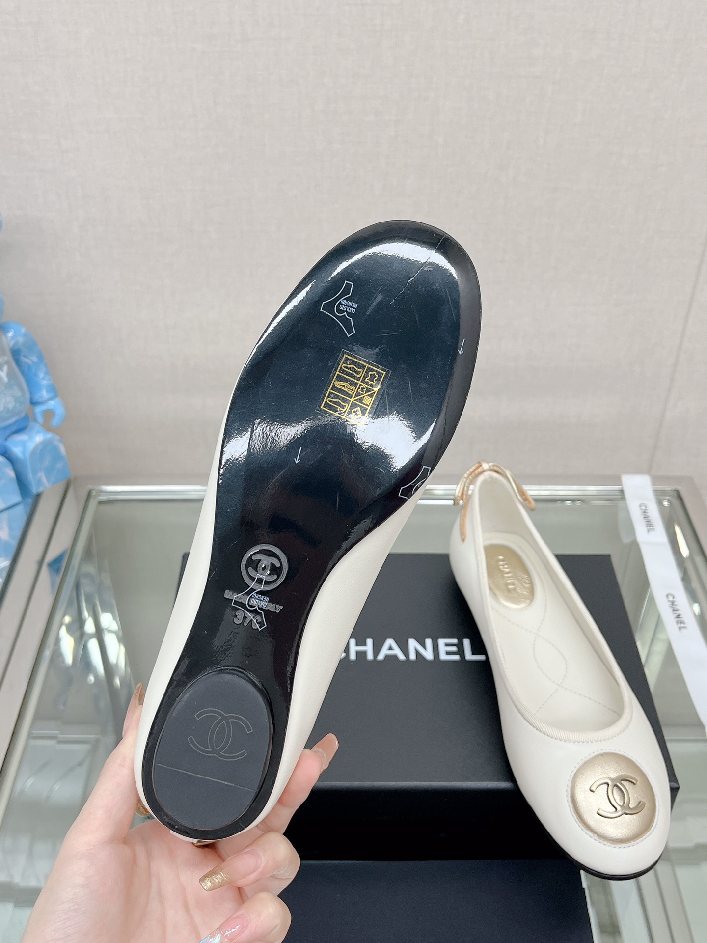 [TOP] CHANEL Round Label Ballet Single Shoes - 5 Colour
