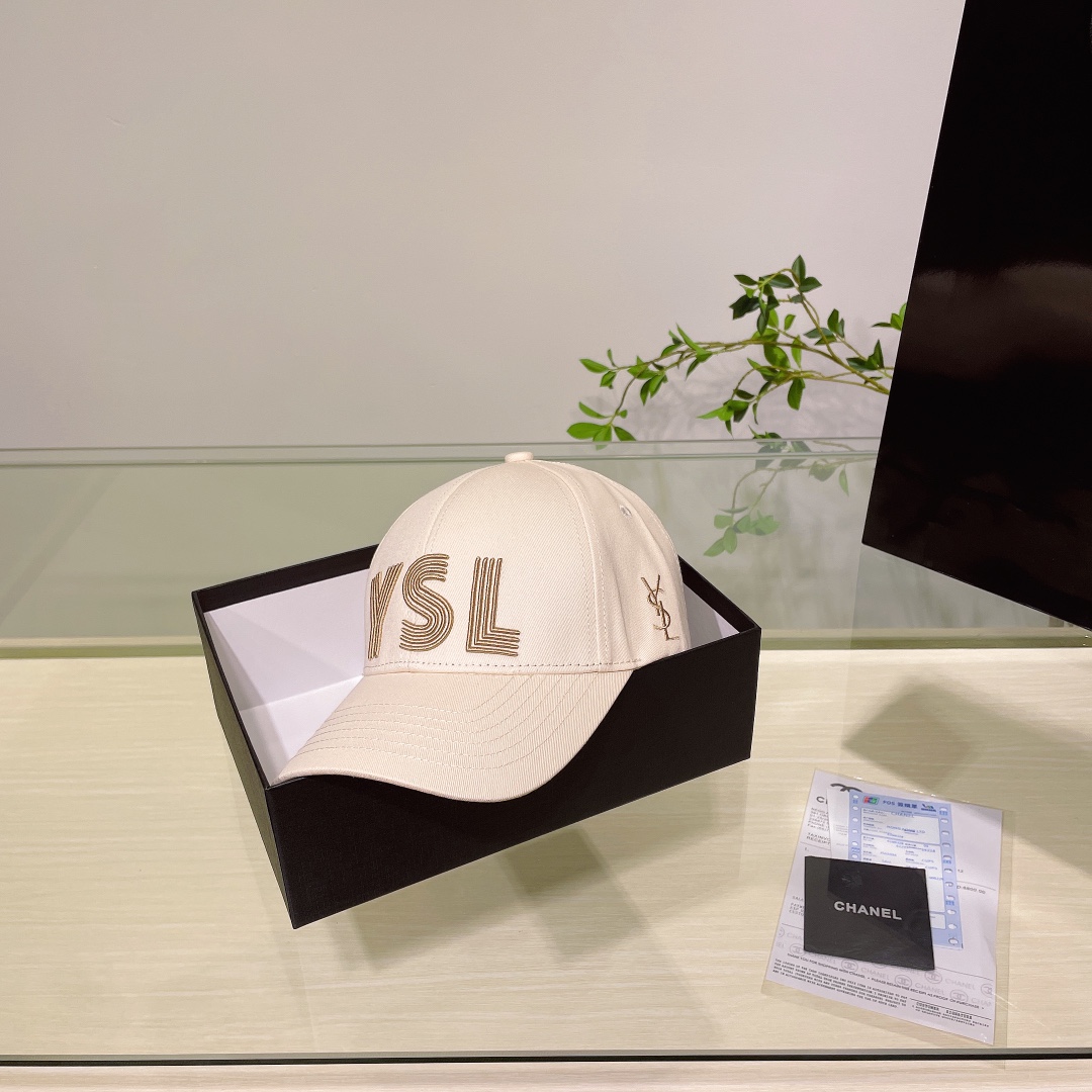 [TOP] Yves Saint Laurent YSL Embroidered Baseball Cap - 5 Colour