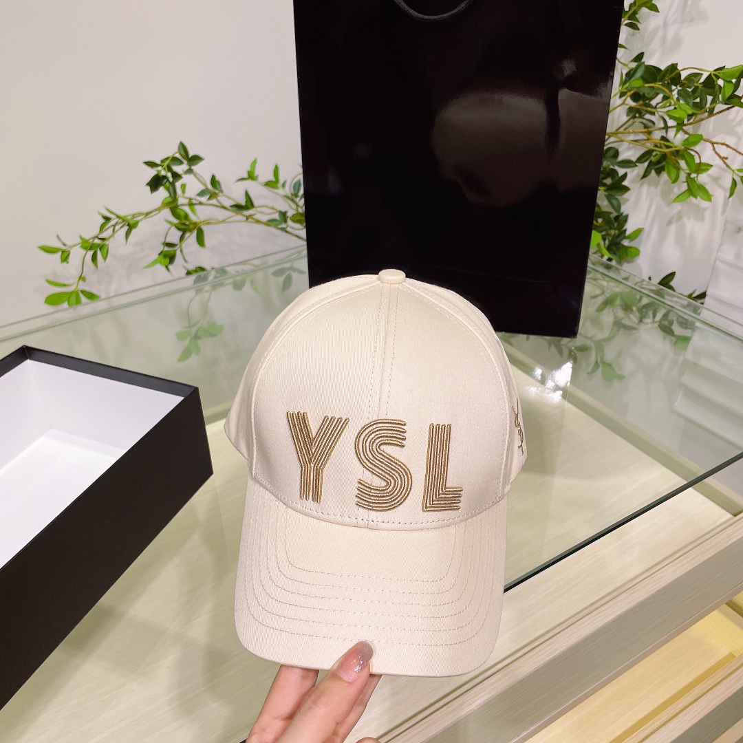 [TOP] Yves Saint Laurent YSL Embroidered Baseball Cap - 5 Colour