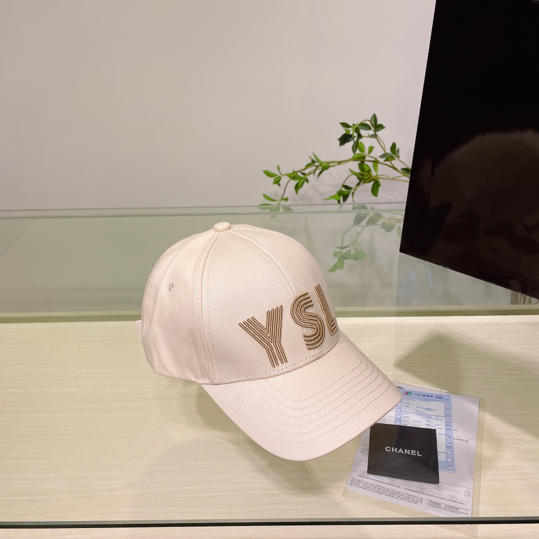 [TOP] Yves Saint Laurent YSL Embroidered Baseball Cap - 5 Colour