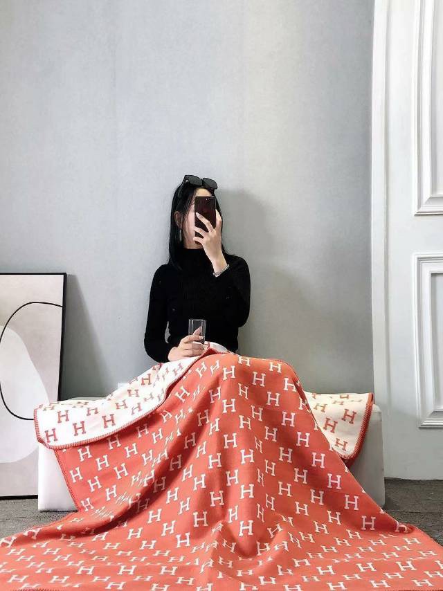 [TOP] HERMES Woolen Blanket 800g - 6 Colors