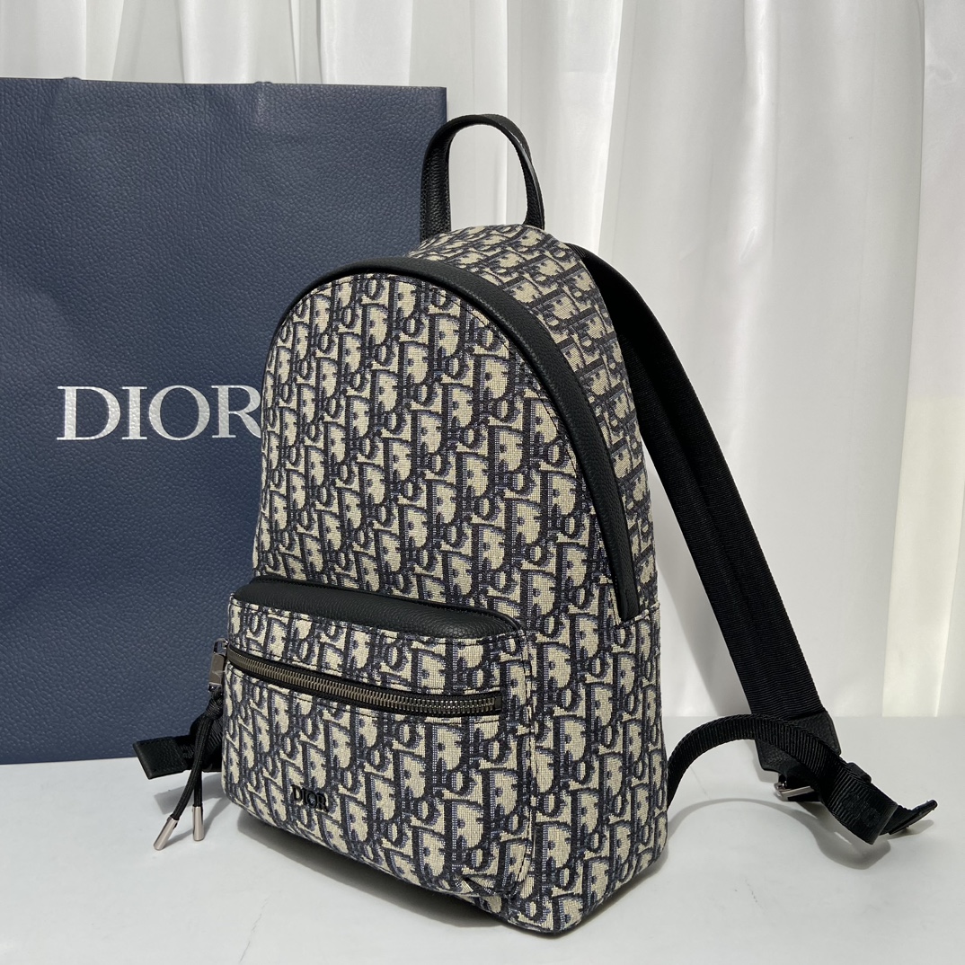 [TOP] Christian Dior Rider College Style Oblique Print Backpack 26 x 37 x 15 cm