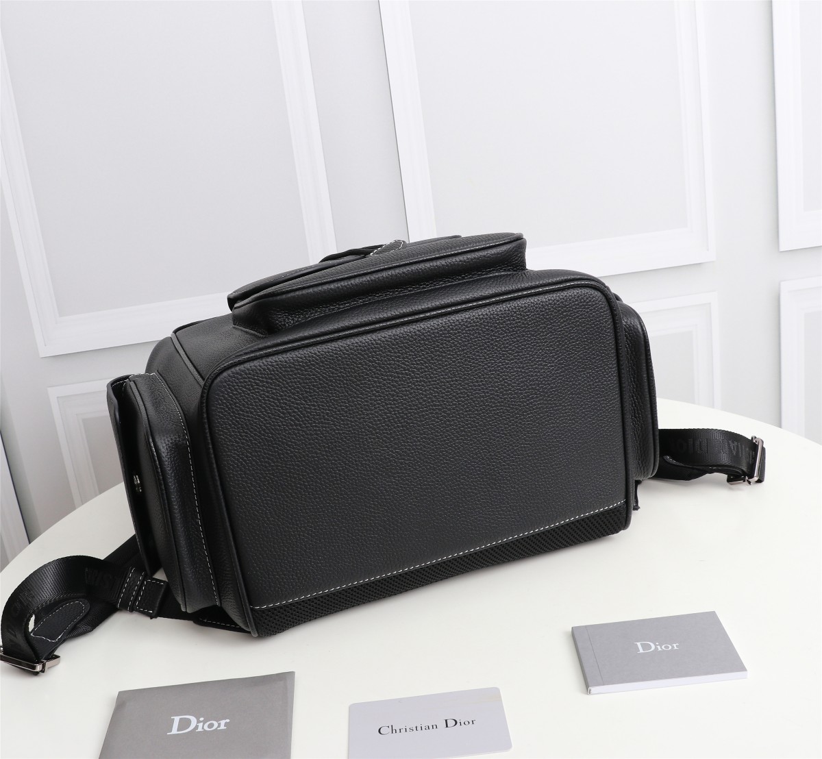 [TOP] Christian Dior saddle Grain Backpack 26.5×41.5×17.5 cm - Black