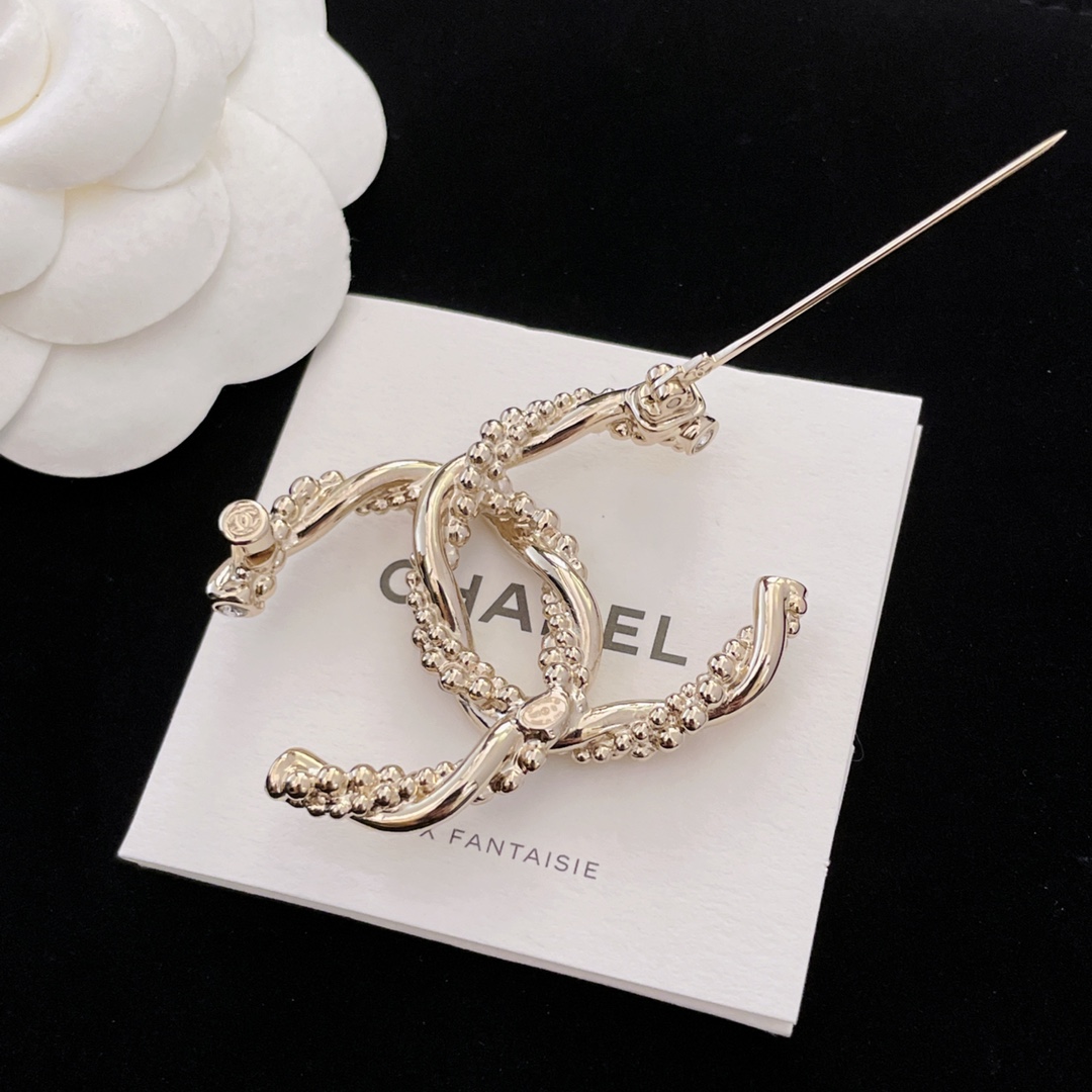 [TOP] CHANEL Double C Winding Drill Brooch