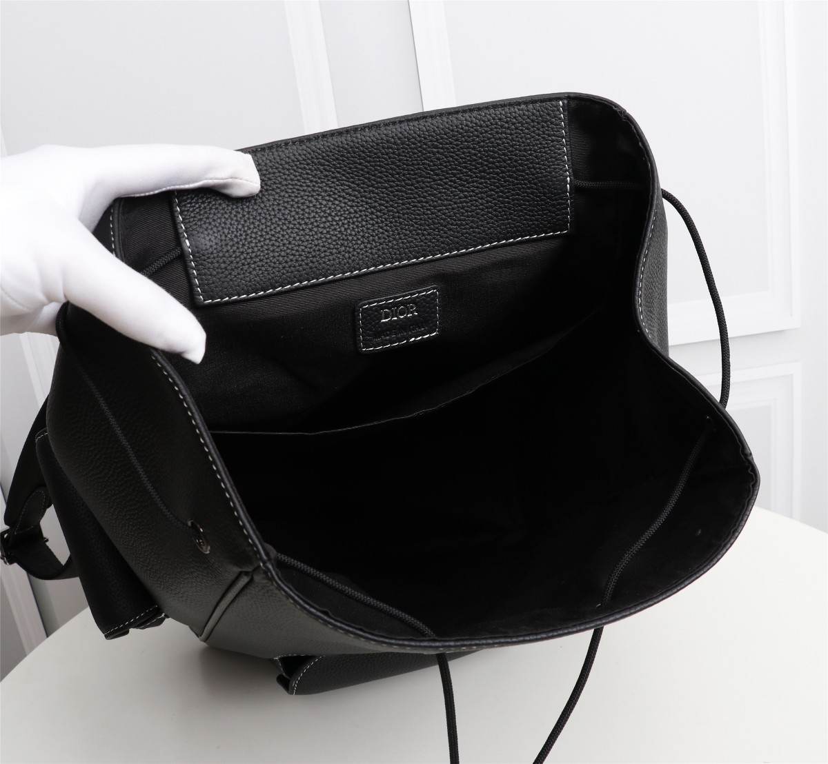 [TOP] Christian Dior saddle Grain Backpack 26.5×41.5×17.5 cm - Black