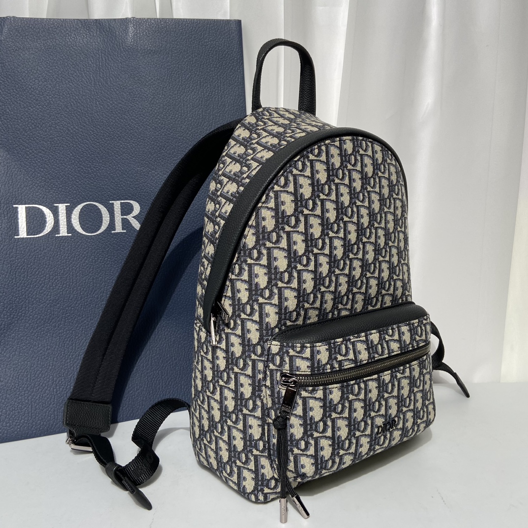 [TOP] Christian Dior Rider College Style Oblique Print Backpack 26 x 37 x 15 cm