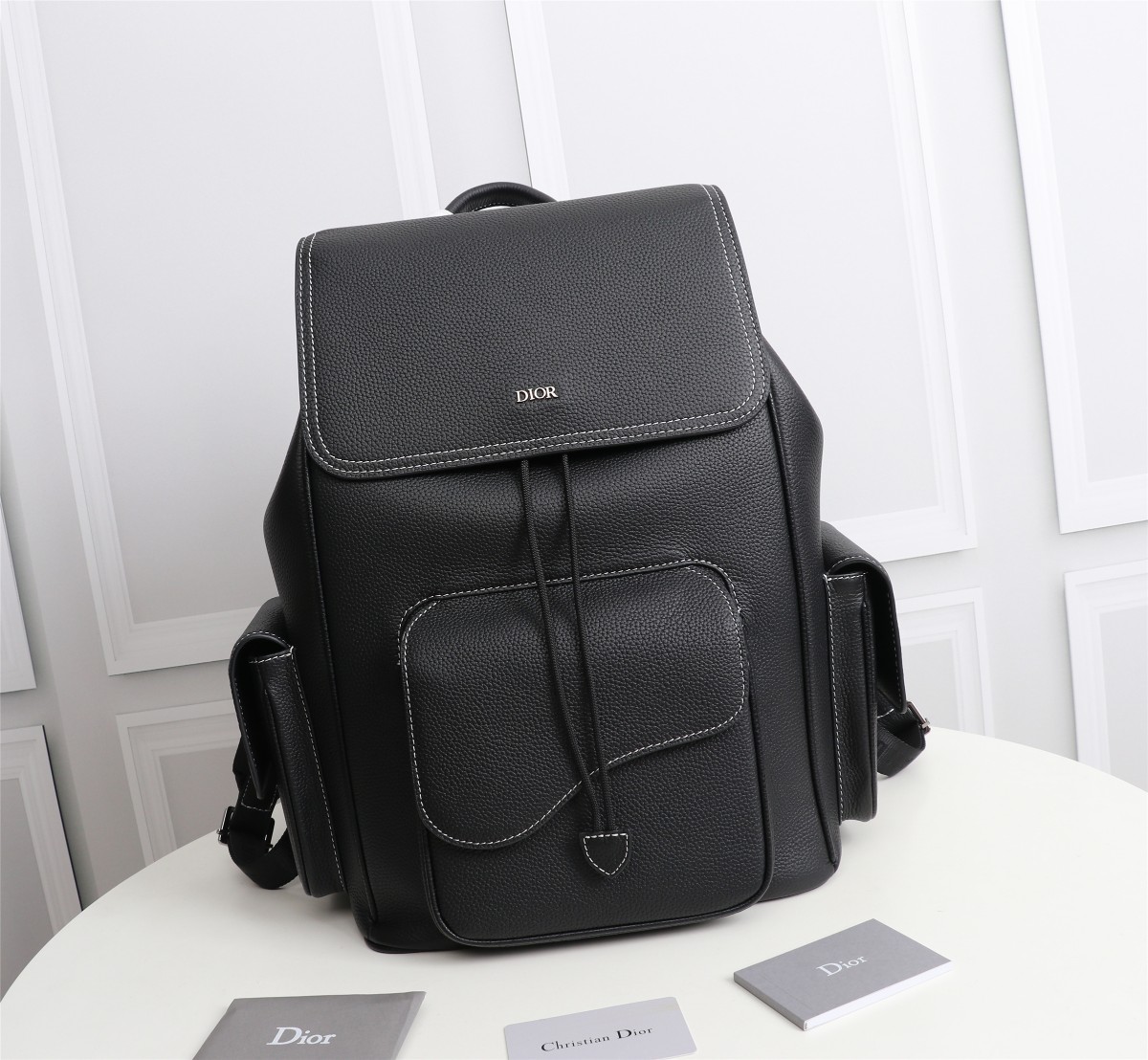 [TOP] Christian Dior saddle Grain Backpack 26.5×41.5×17.5 cm - Black
