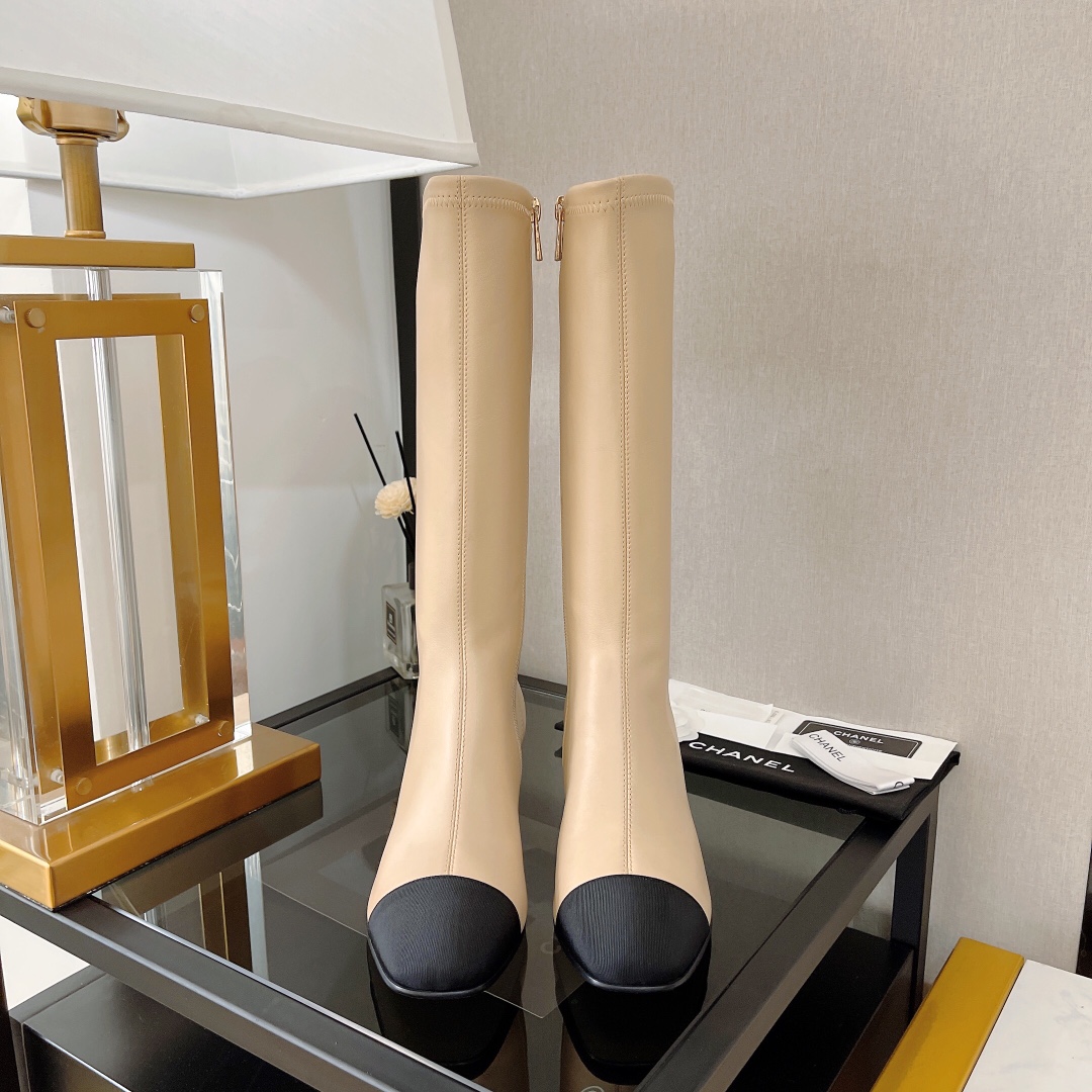 [TOP] CHANEL Classic Square Toe Boots For Autumn And Winter - 5cm - 6 Colour