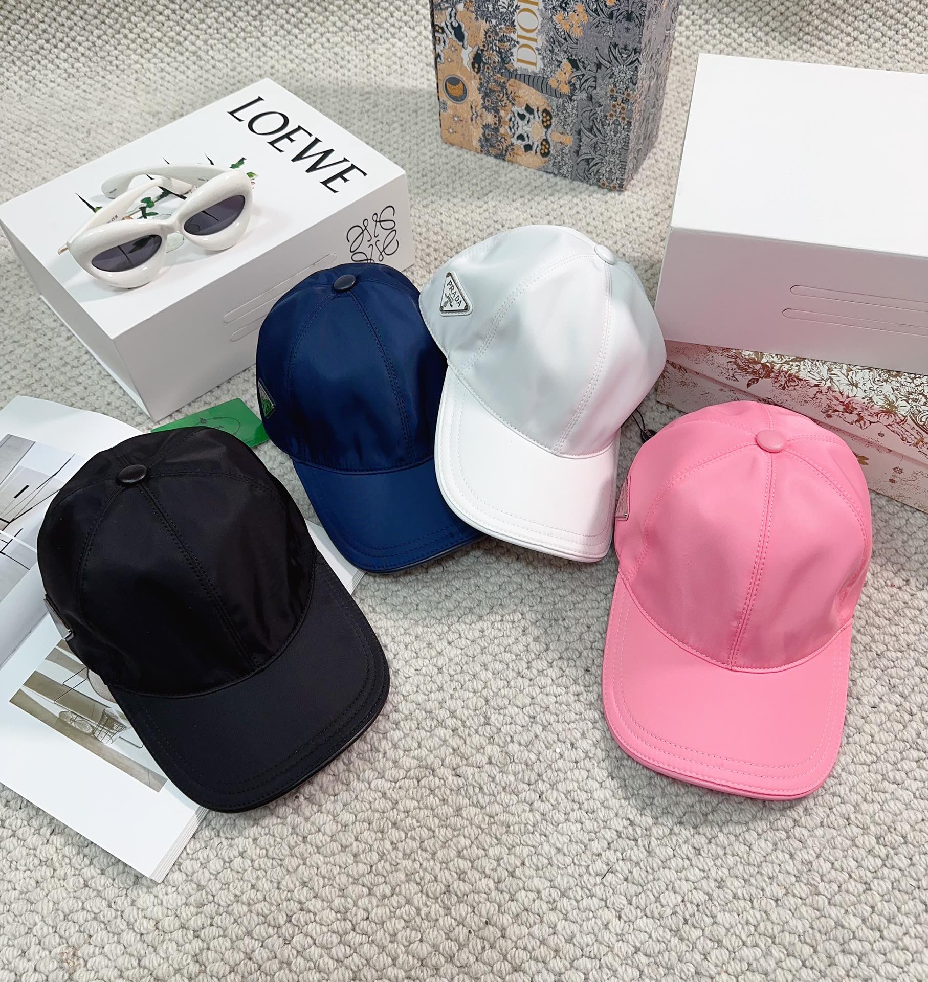[Top] PRADA New Embroidered Baseball Cap - 4 Colors