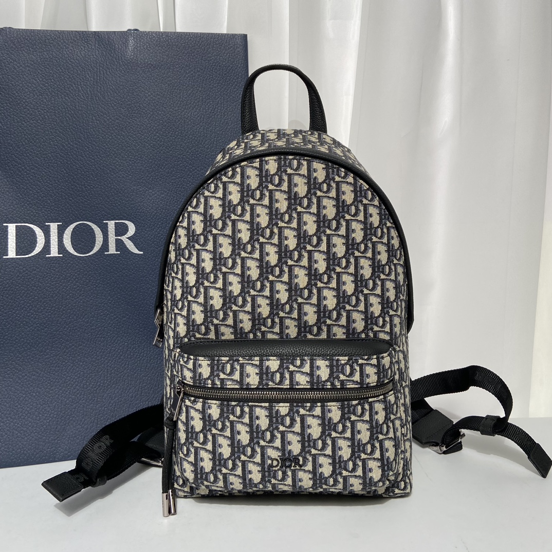 [TOP] Christian Dior Rider College Style Oblique Print Backpack 26 x 37 x 15 cm