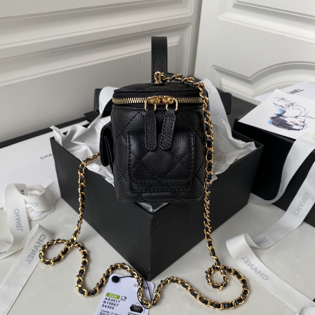 [TOP] CHANEL Vanity Case 23b Grain Calfskin Bag 17*9.5*8cm -GHW- 4 colours