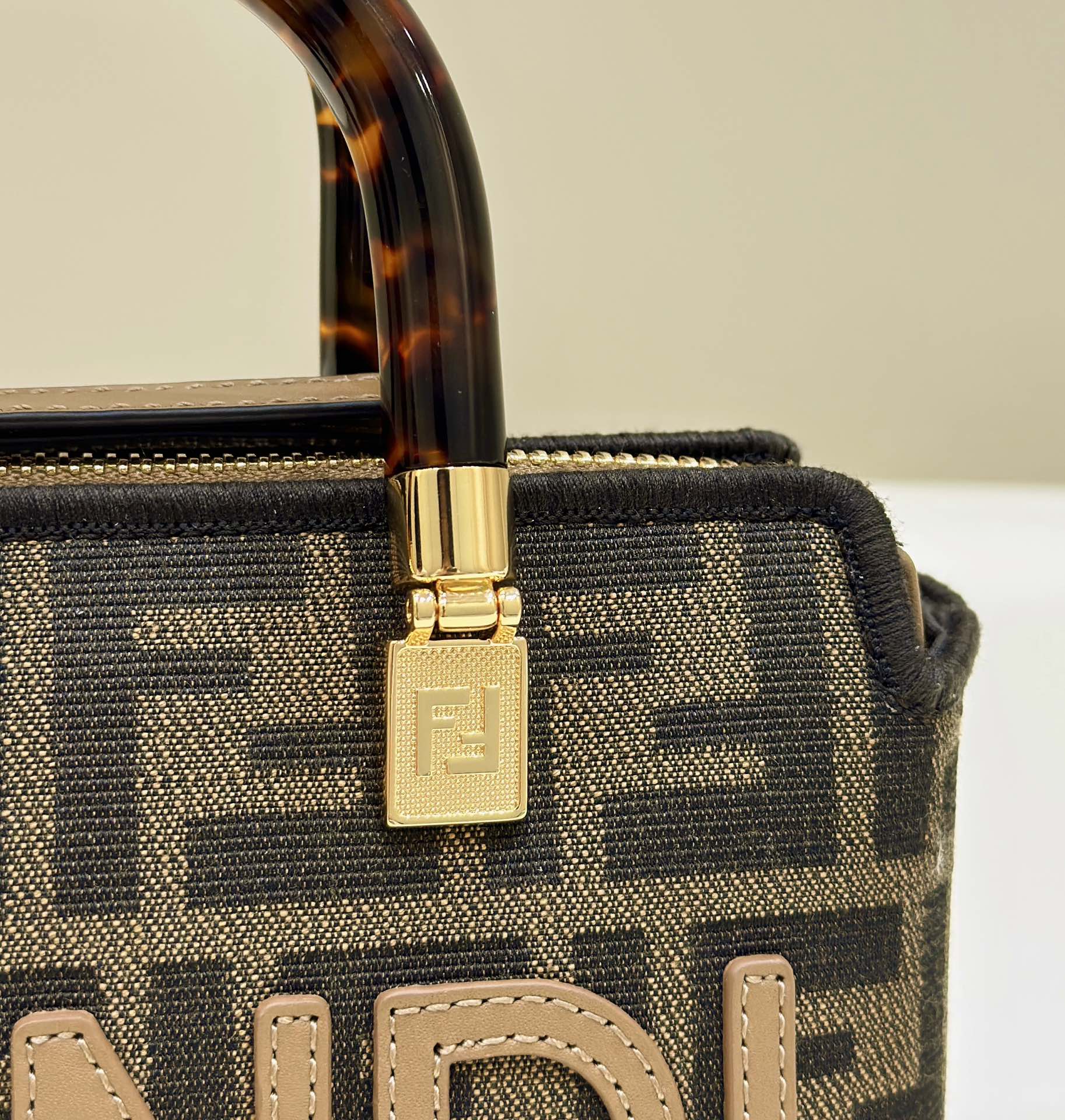 [TOP] FENDI By The Way Mini Bag In Denim Boston Bag - Brown