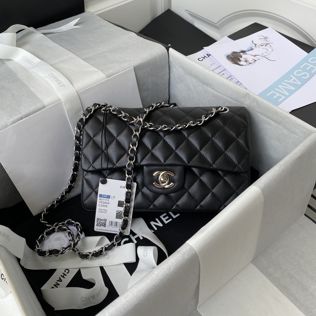 [TOP] CHANEL Flap Bag Caviar 23cm - Three Colors- SHW