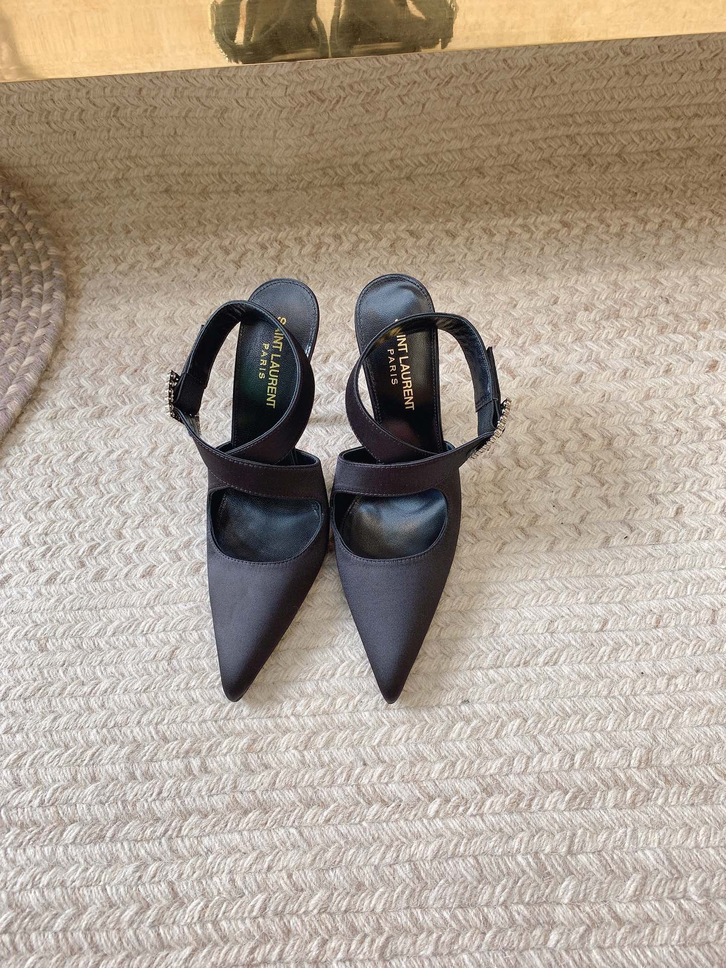 [TOP] Yves Saint Laurent YSL Crepe Forged High Heels - Black -11cm