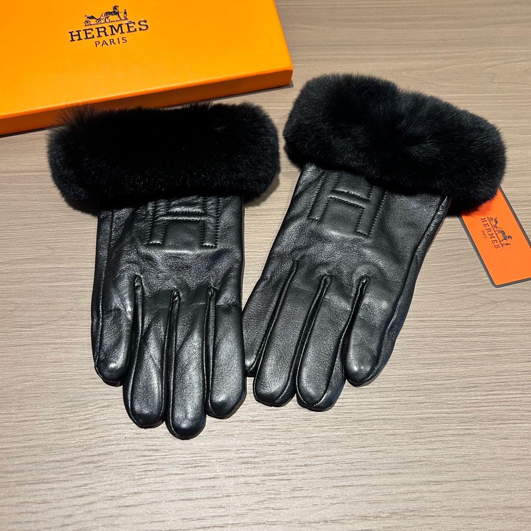 [TOP] HERMES Gloves with Fur