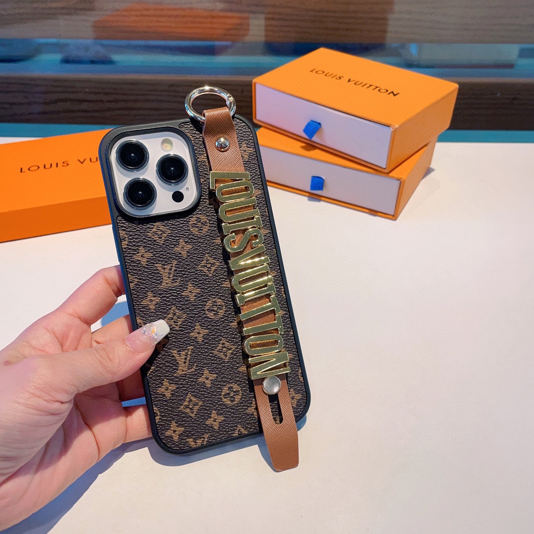 [TOP] Louis Vuitton LV Classic Monogram with Alphabet Wristband Iphone case - 2 Colors