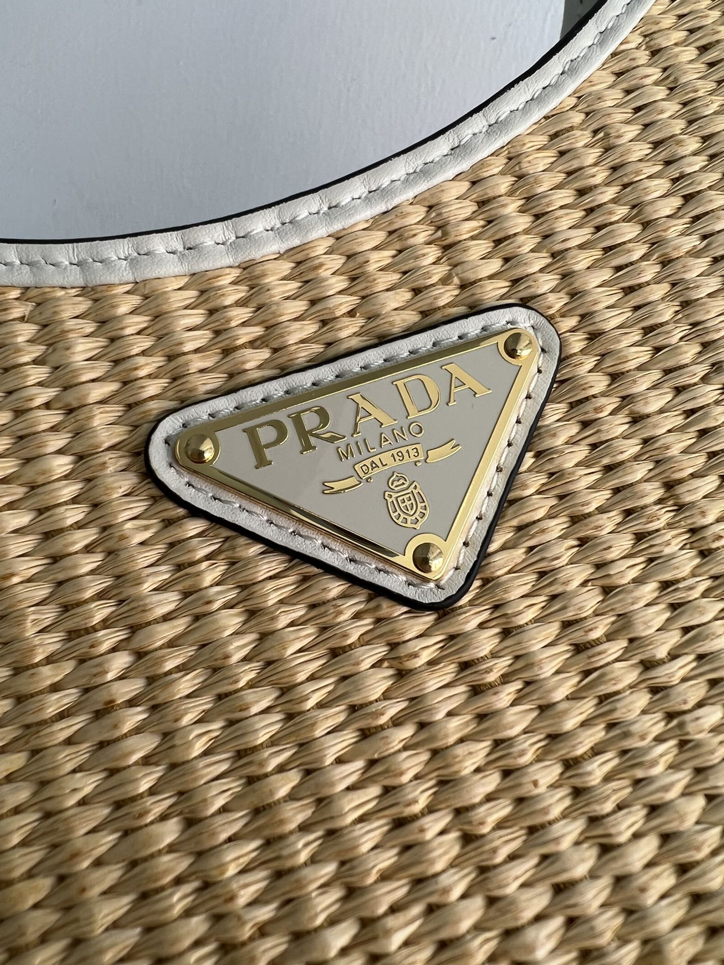 [TOP] PRADA Cleo New Straw Bag 27x19x5cm