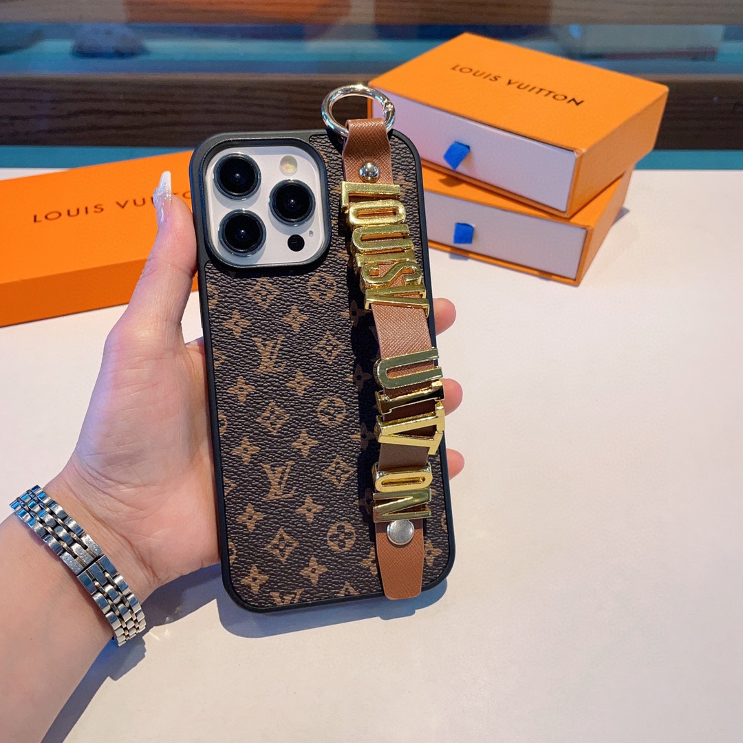[TOP] Louis Vuitton LV Classic Monogram with Alphabet Wristband Iphone case - 2 Colors