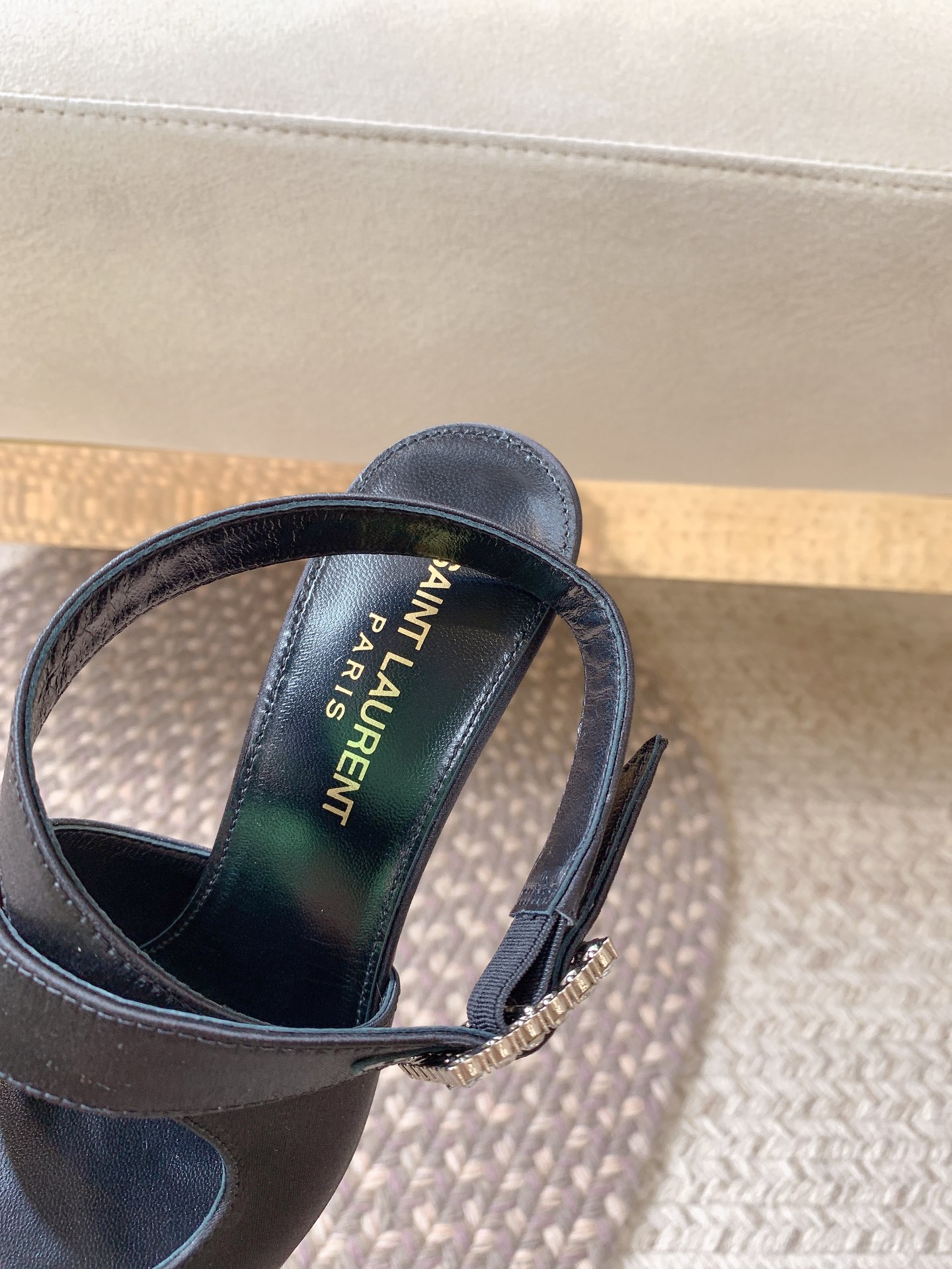 [TOP] Yves Saint Laurent YSL Crepe Forged High Heels - Black -11cm