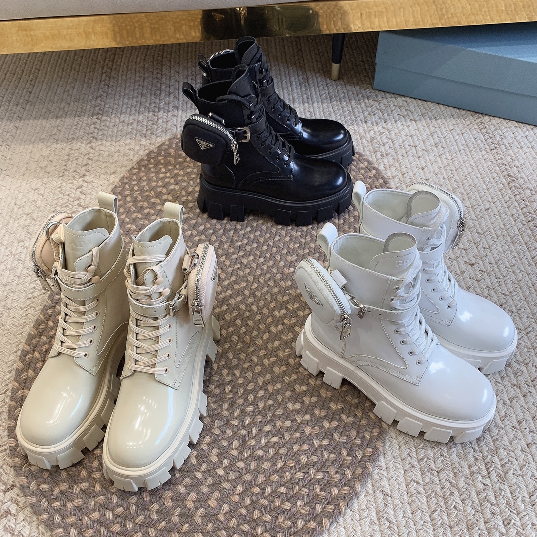 [TOP] PRADA Classic Autumn And Winter Short Boots - 3 Colors