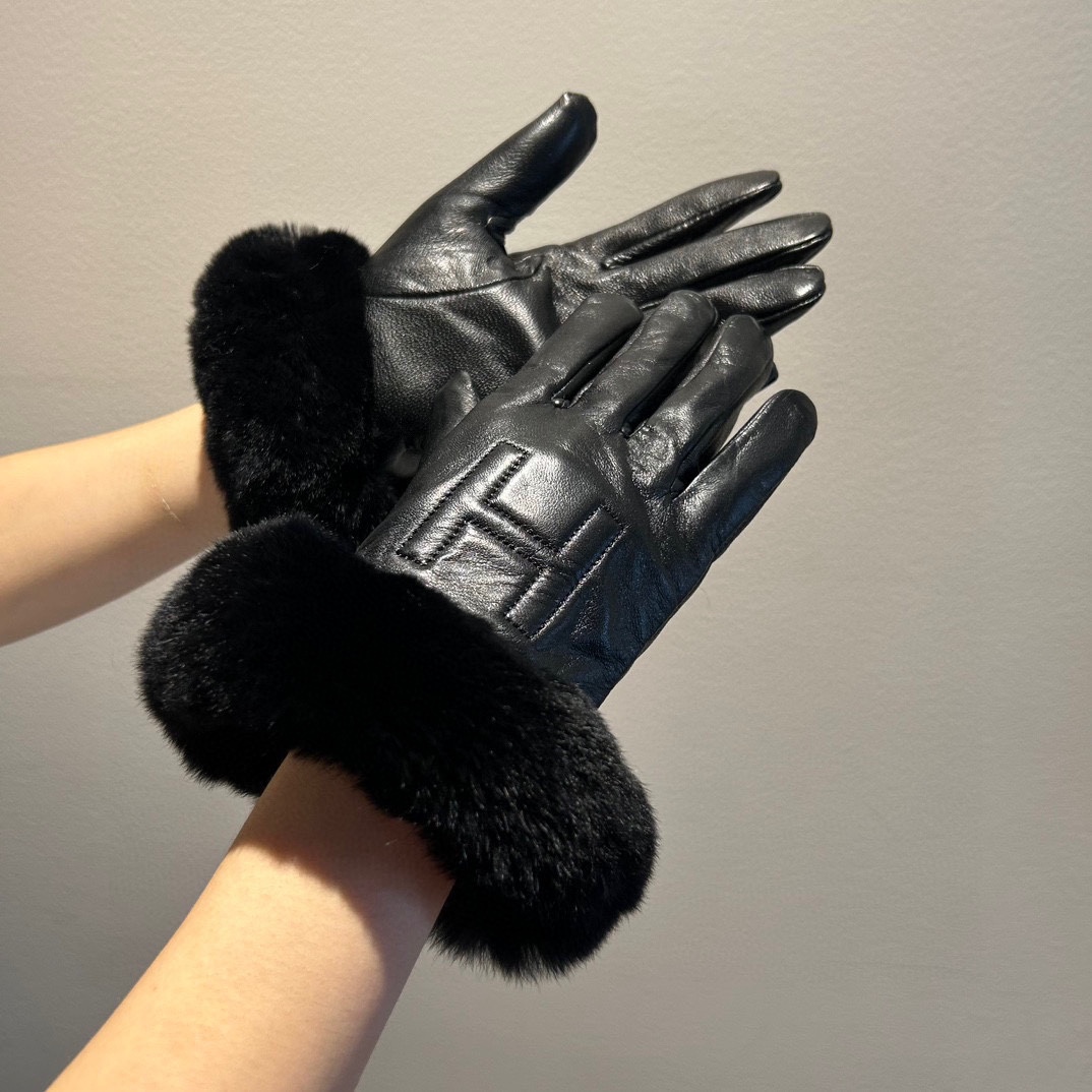 [TOP] HERMES Gloves with Fur