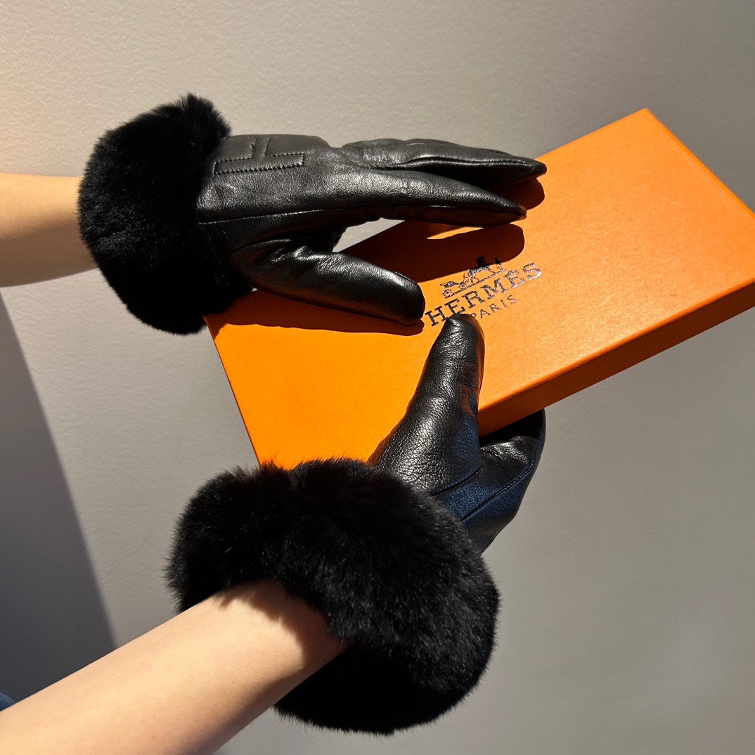 [TOP] HERMES Gloves with Fur