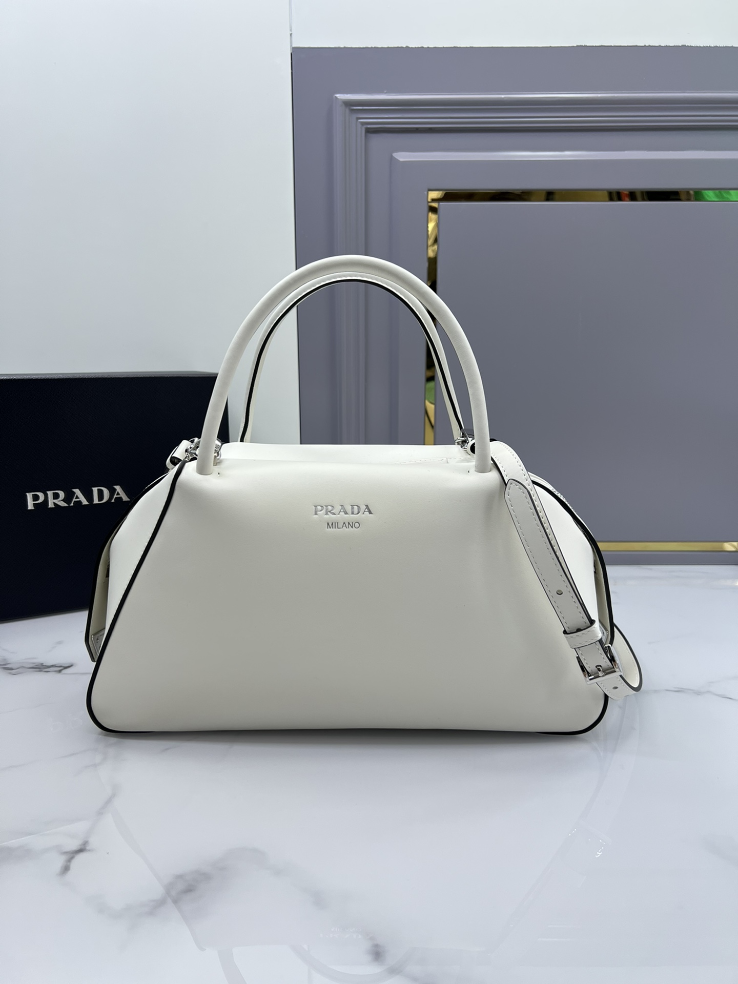 [TOP] PRADA Medium Bowling Ball Bag 31x16x13.5cm - Five Colors